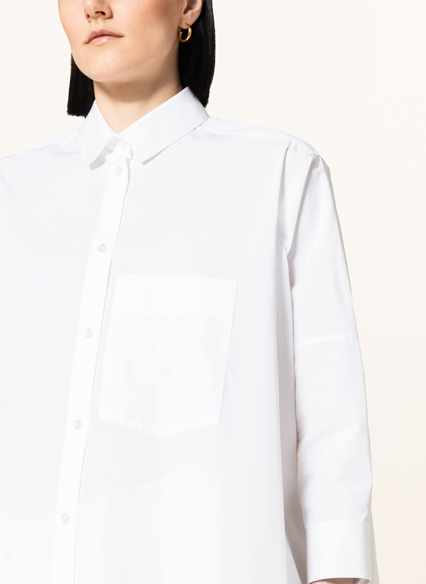 JIL SANDER Oversized shirt blouse with 3/4 sleeves, Color: WHITE (Image 4)