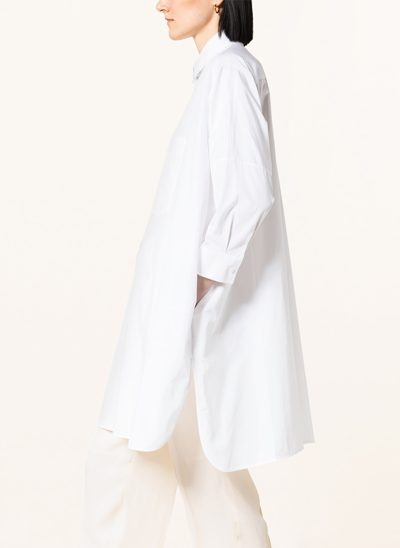 JIL SANDER Oversized shirt blouse with 3/4 sleeves, Color: WHITE (Image 5)