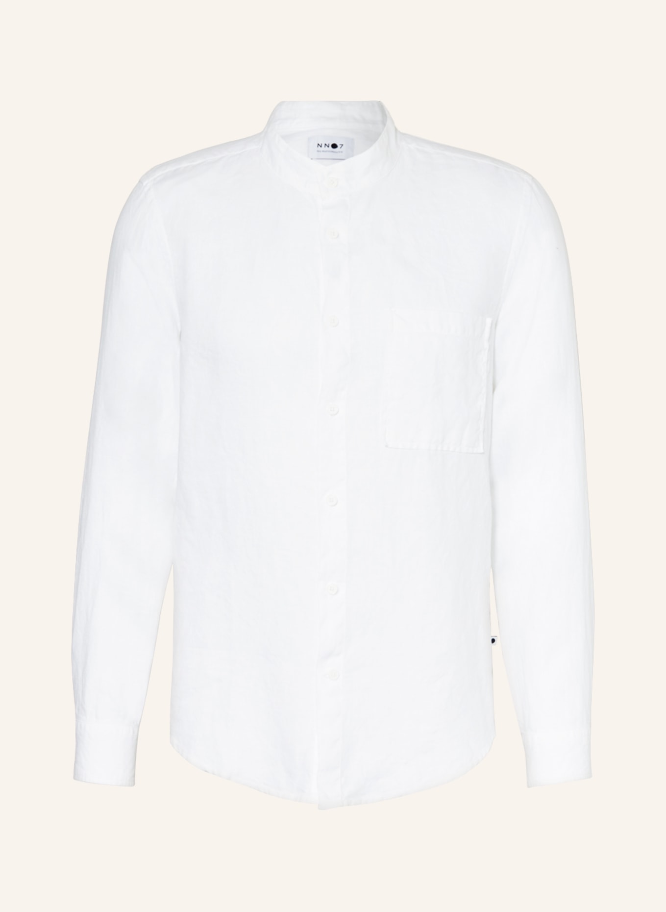 NN.07 Linen shirt EDDIE regular fit with stand-up collar, Color: WHITE (Image 1)