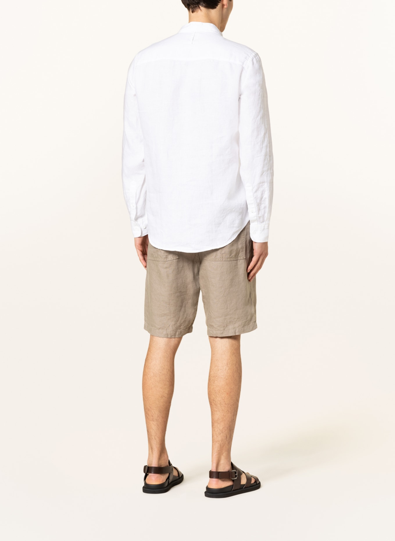 NN.07 Linen shirt EDDIE regular fit with stand-up collar, Color: WHITE (Image 3)