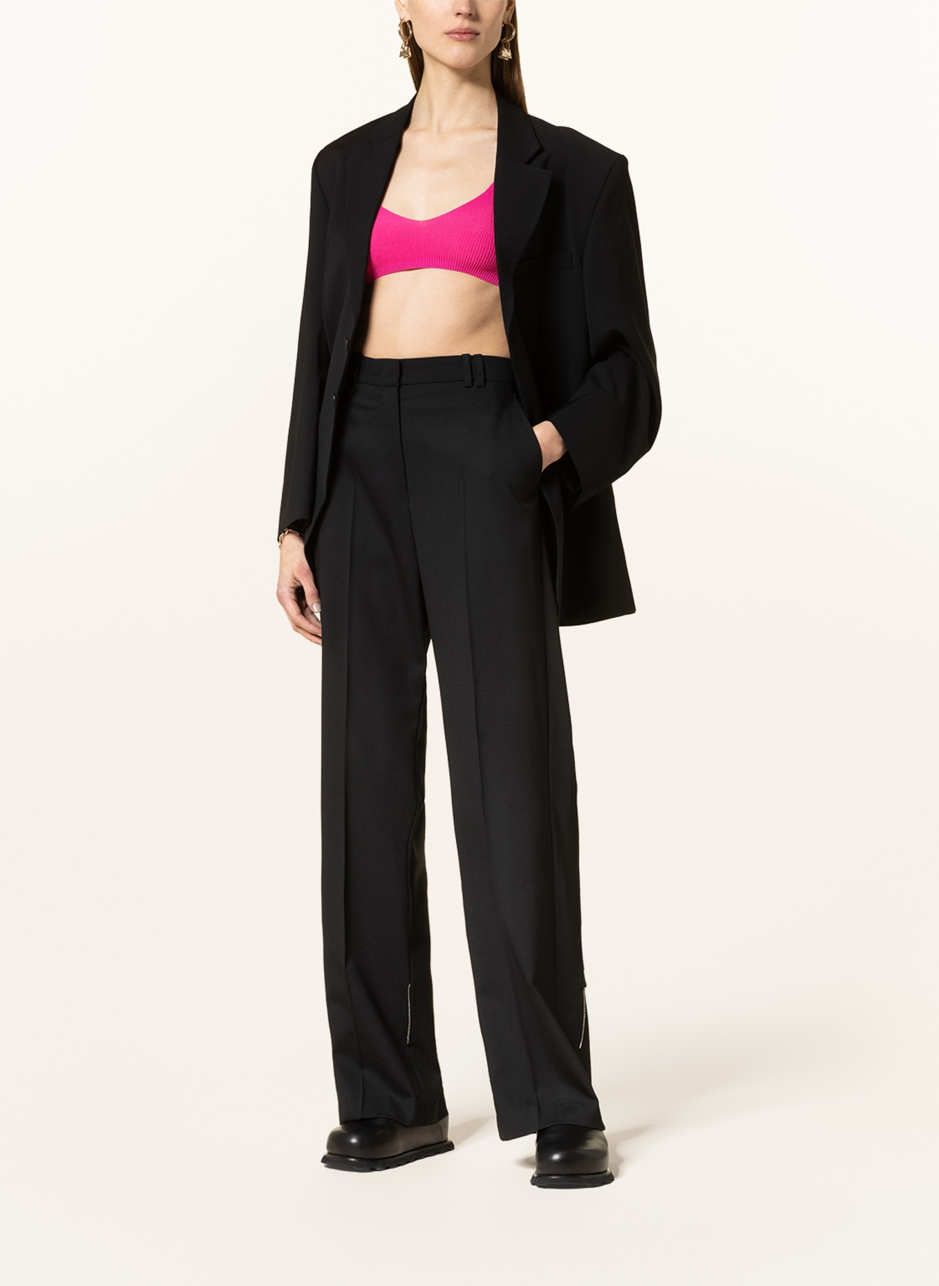 JACQUEMUS Cropped-Stricktop LE BANDEAU VALENSOLE, Farbe: PINK (Bild 2)