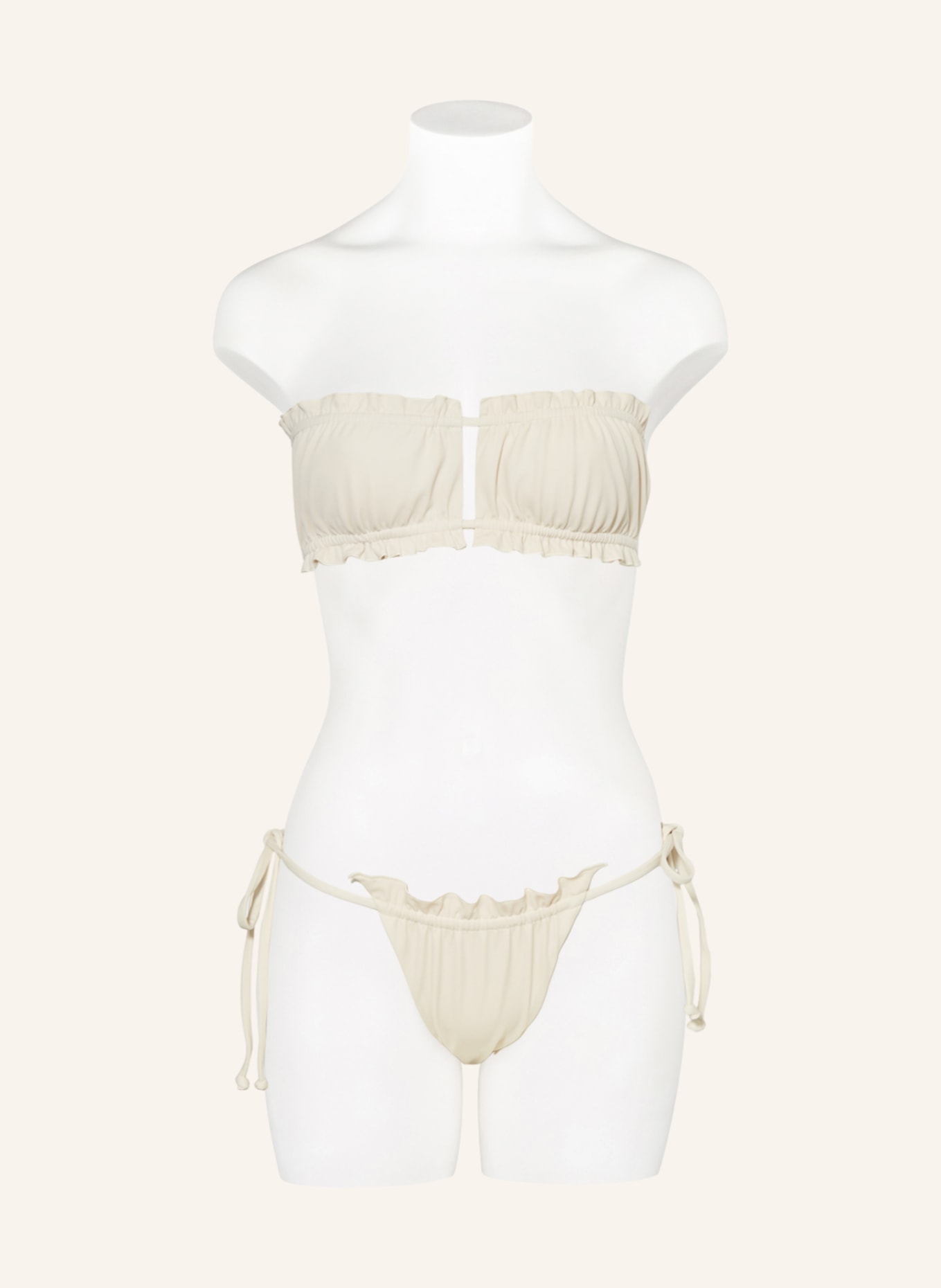 espadrij l'originale Bandeau bikini top CHLOE, Color: CREAM (Image 2)