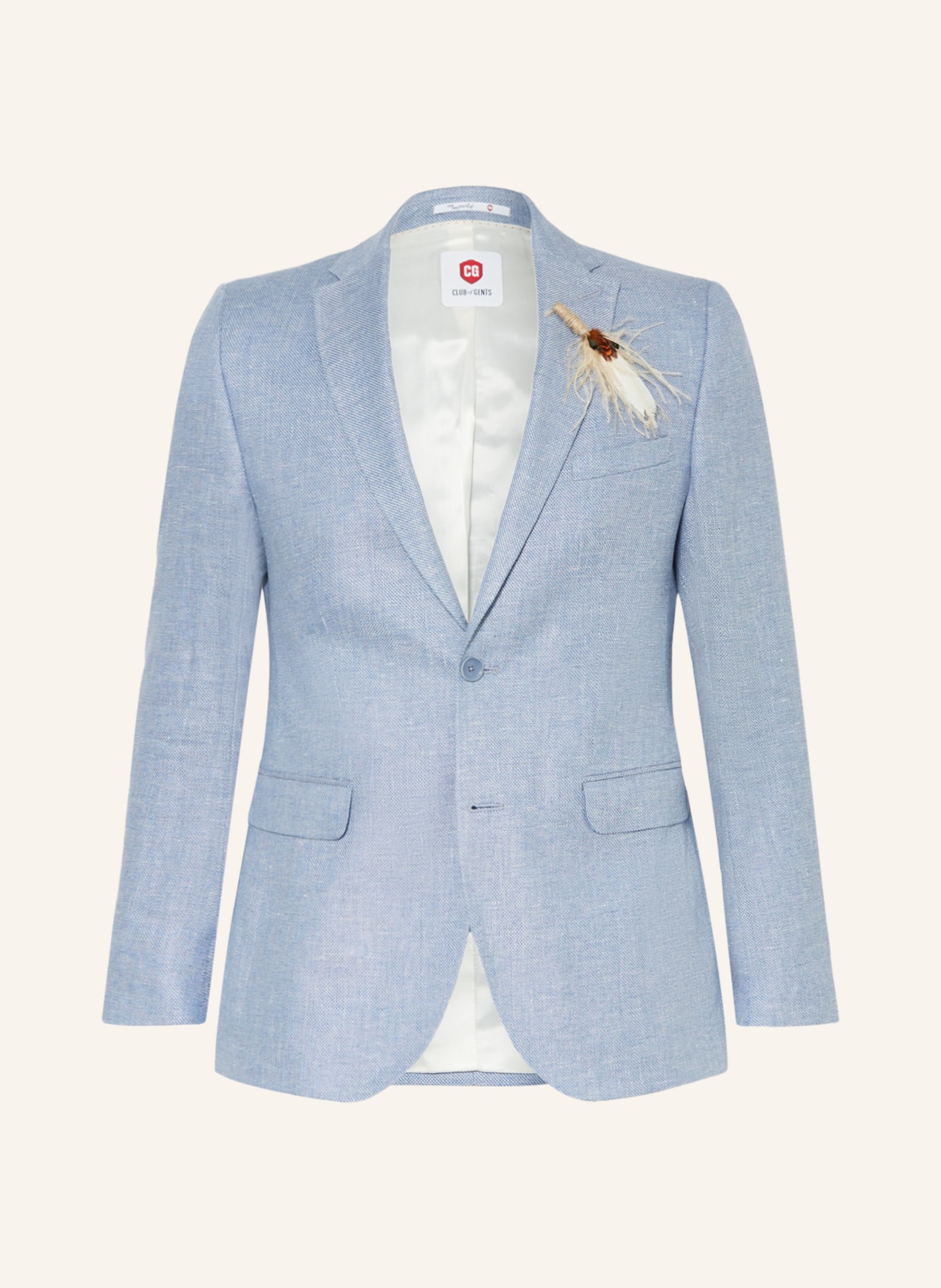 CG - CLUB of GENTS Suit jacket CG PAUL slim fit with linen, Color: 61 BLAU HELL (Image 1)