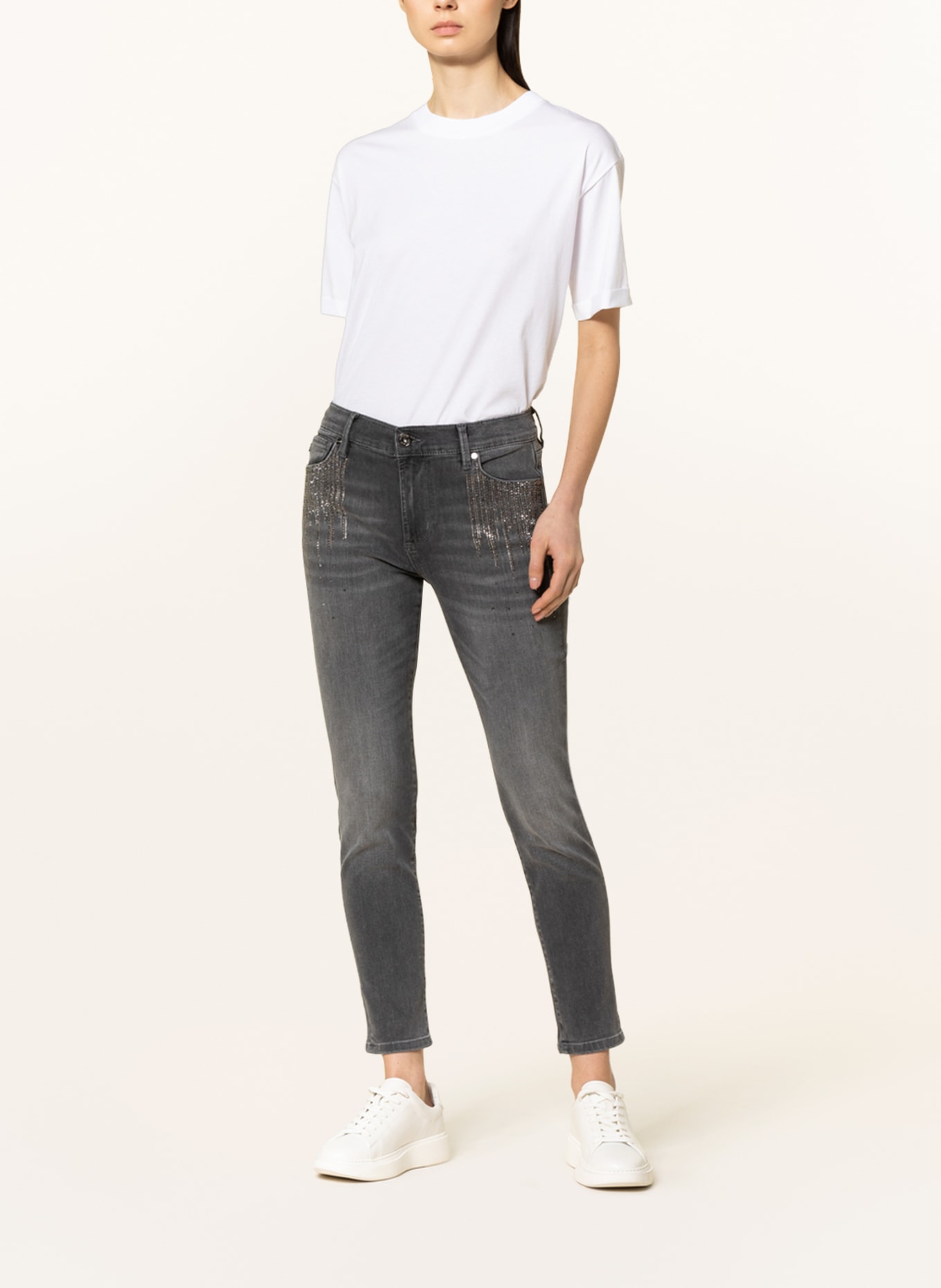 JOOP! Skinny jeans with decorative gems, Color: 030 Medium Grey                030 (Image 2)