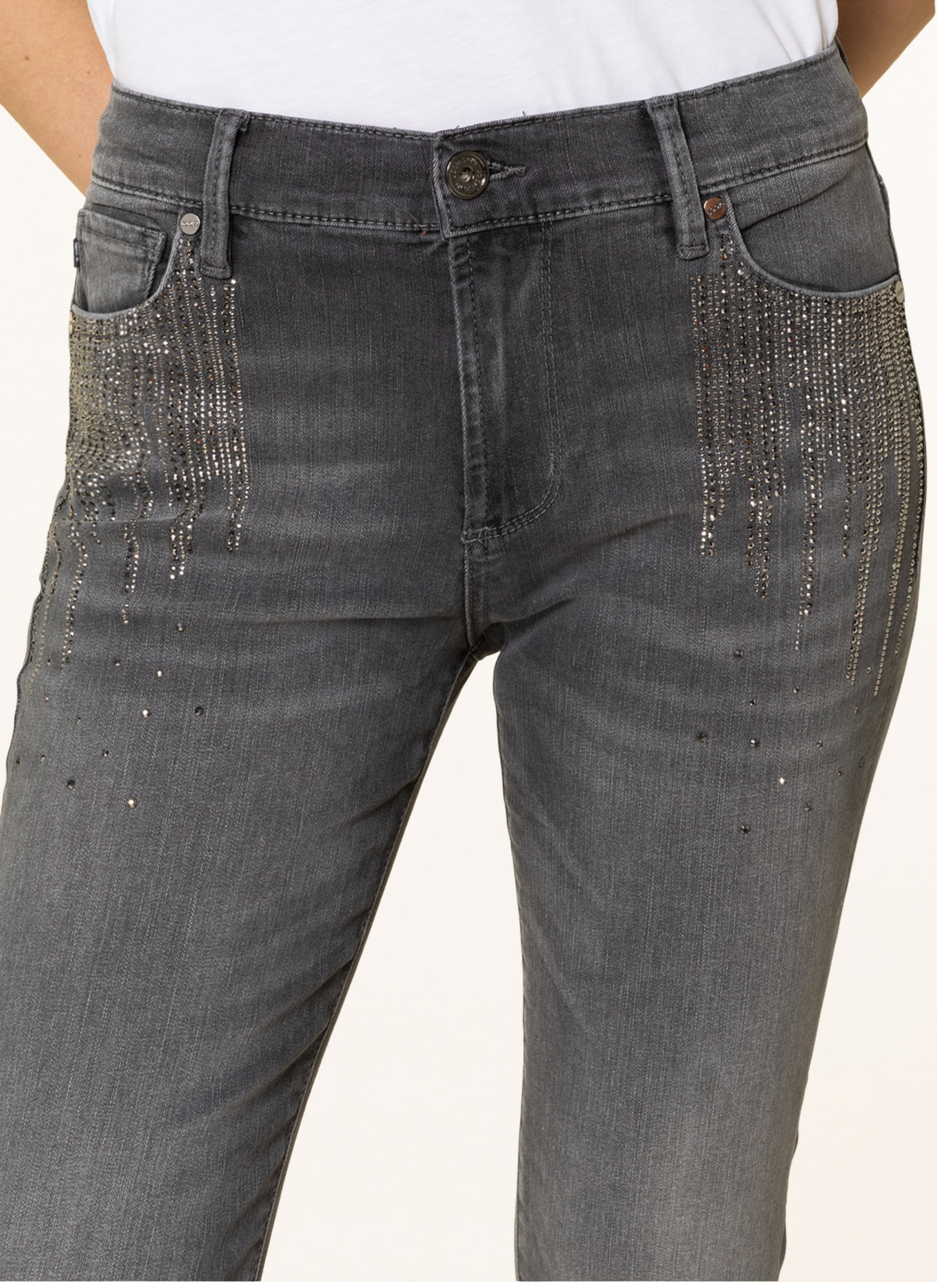 JOOP! Skinny jeans with decorative gems, Color: 030 Medium Grey                030 (Image 5)