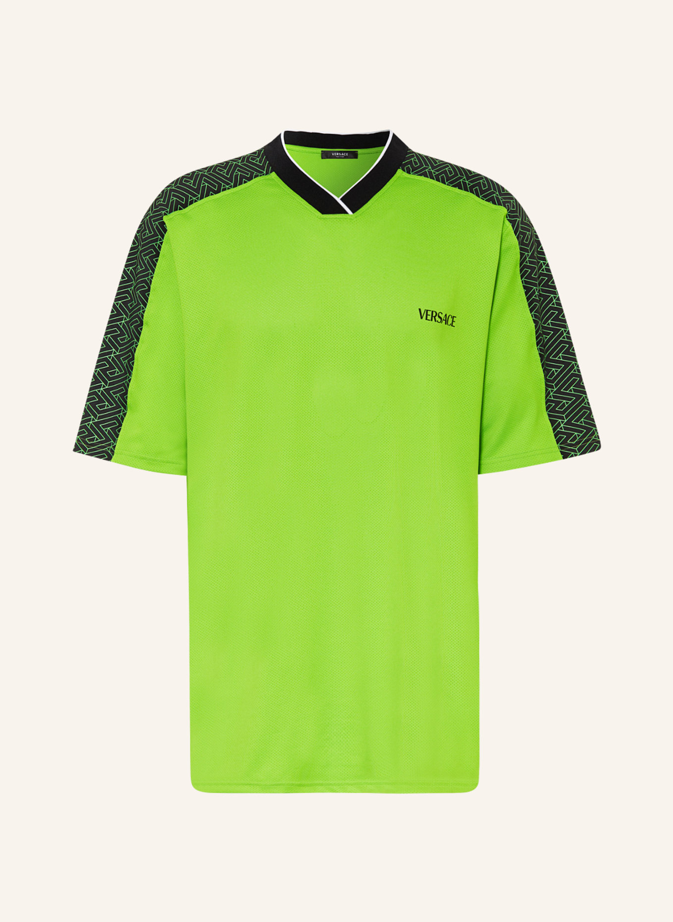 VERSACE Oversized shirt LA GRECA, Color: LIGHT GREEN/ BLACK (Image 1)