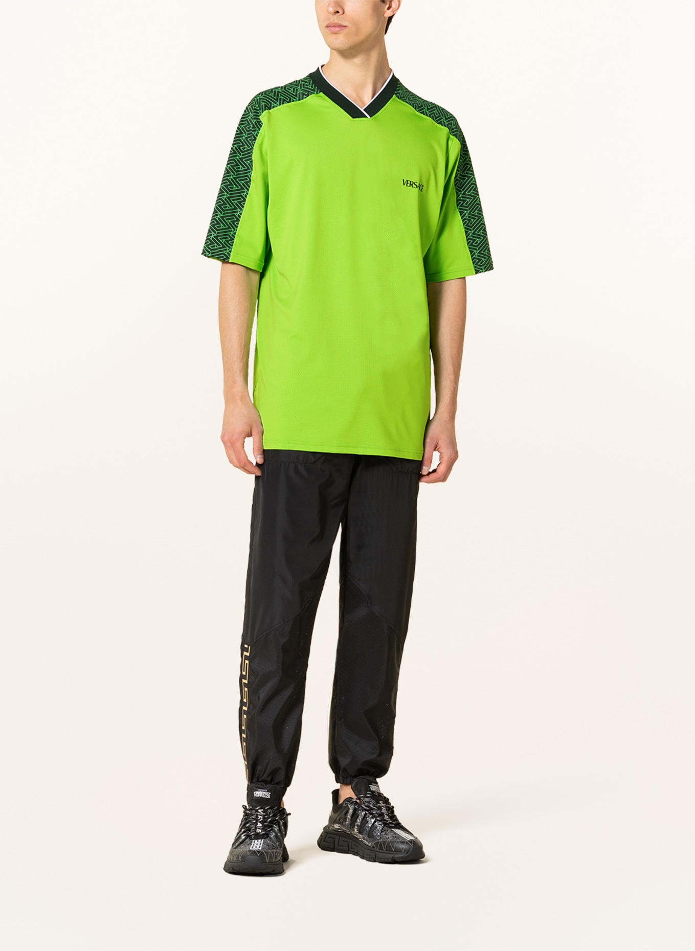 VERSACE Oversized shirt LA GRECA, Color: LIGHT GREEN/ BLACK (Image 2)