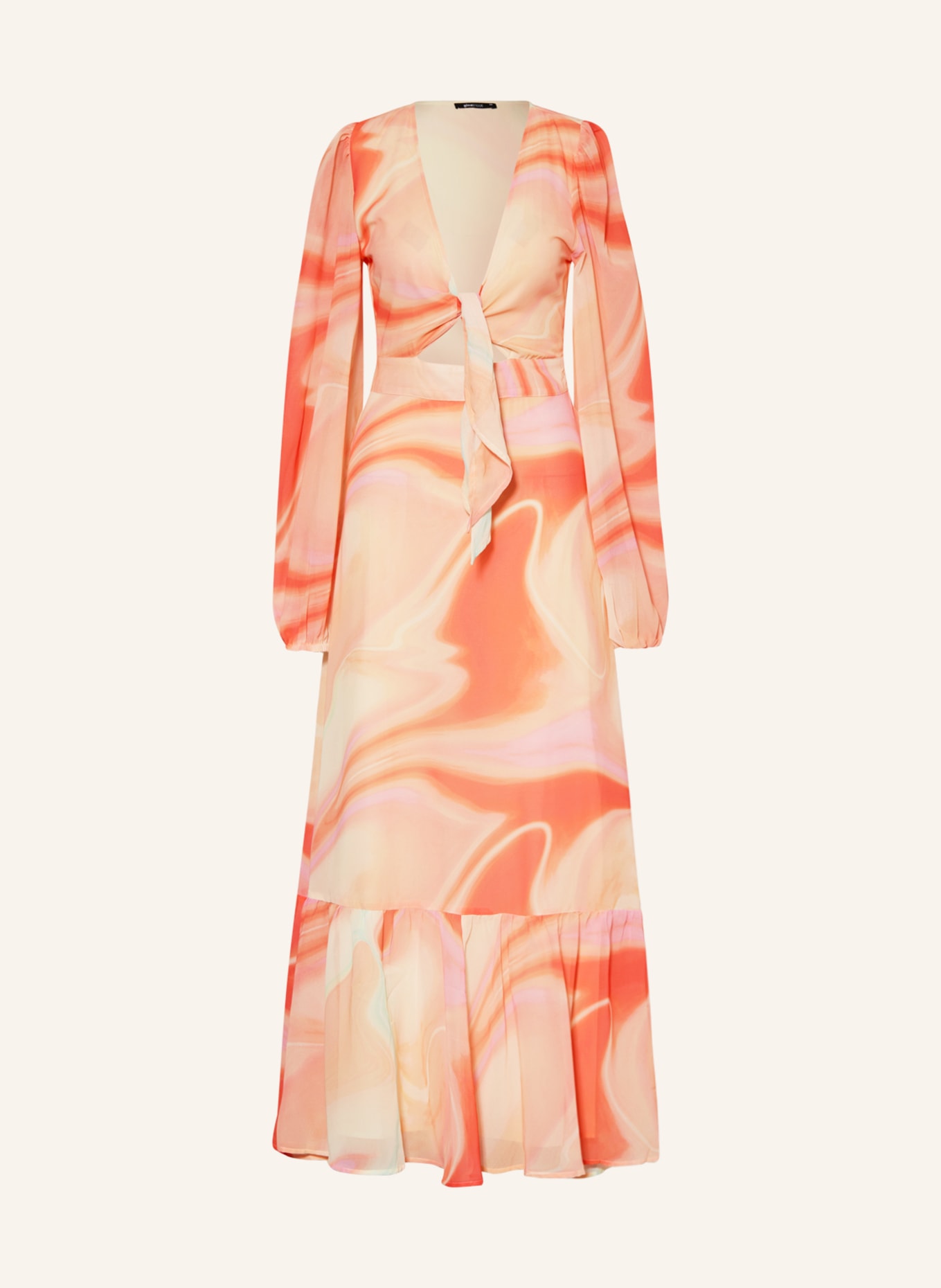 gina tricot Kleid, Farbe: HELLGELB/ ROSA/ LACHS (Bild 1)