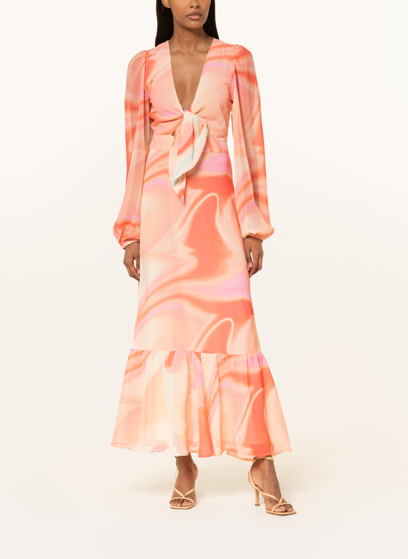 gina tricot Kleid, Farbe: HELLGELB/ ROSA/ LACHS (Bild 2)