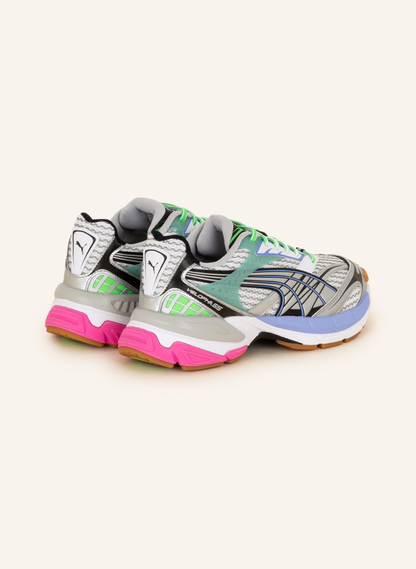 PUMA Sneakers VELOPHASIS PHASED, Color: LIGHT GRAY/ NEON GREEN/ LIGHT BLUE (Image 2)