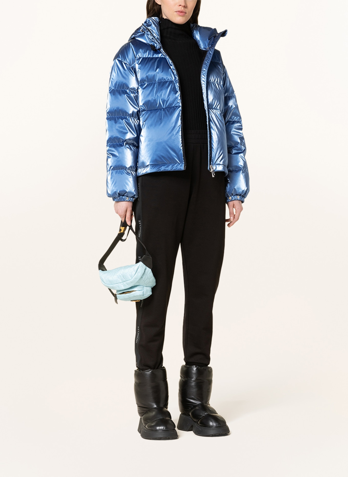 MONCLER Down jacket MOSELOTTE with detachable hood, Color: LIGHT BLUE (Image 2)