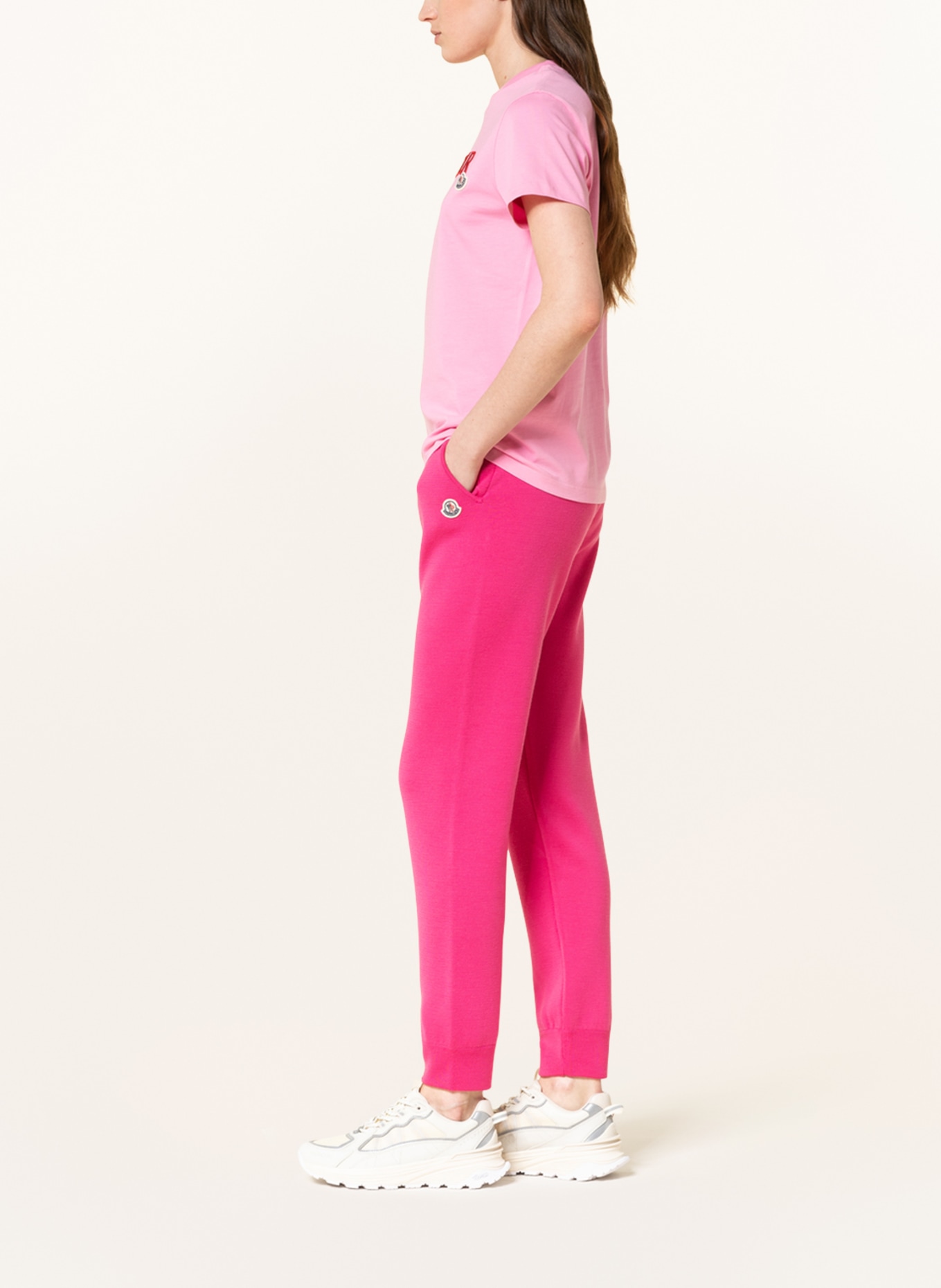 MONCLER Knit trousers, Color: PINK (Image 4)