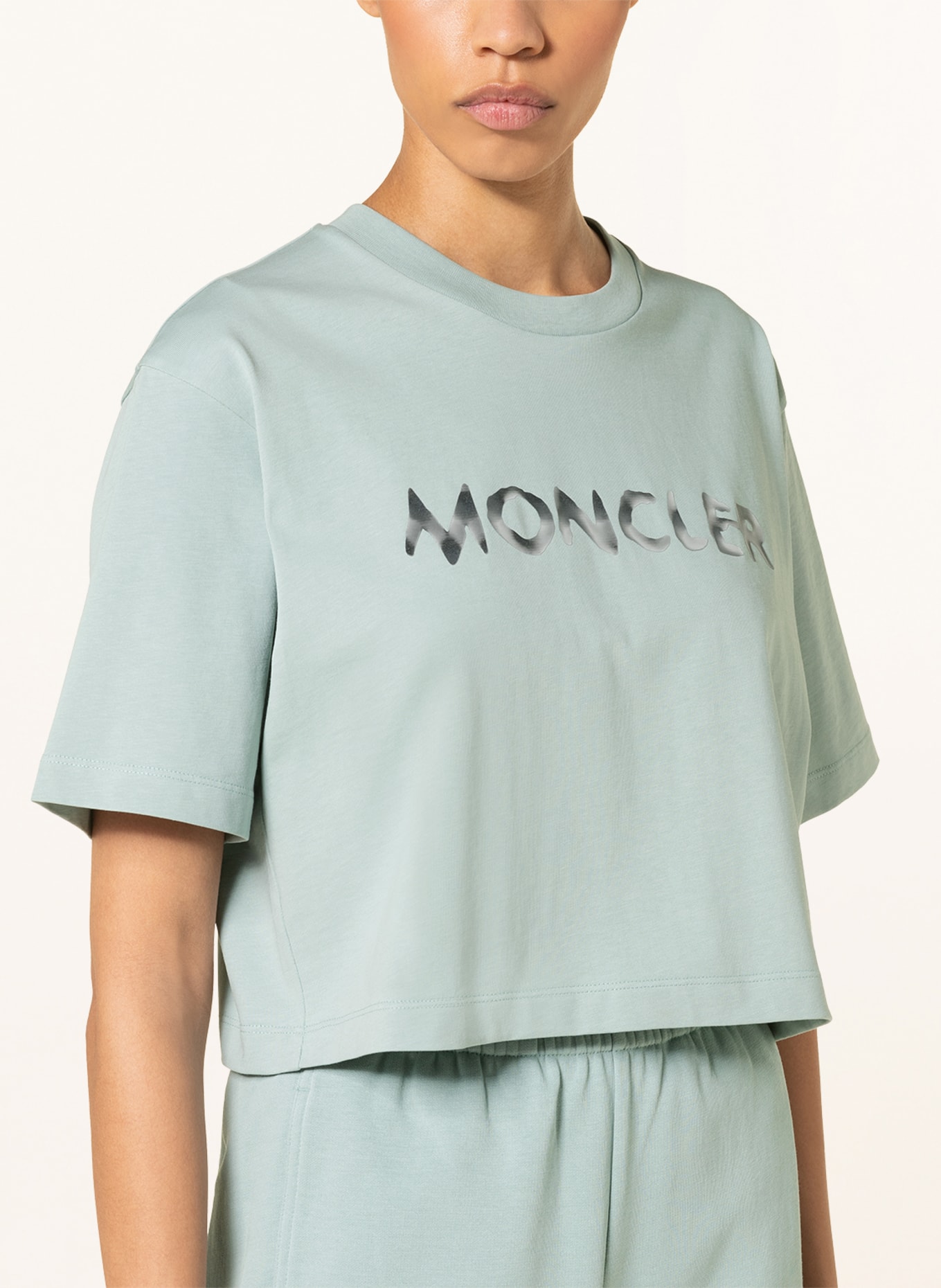 MONCLER Cropped tričko, Barva: MÁTOVÁ (Obrázek 4)