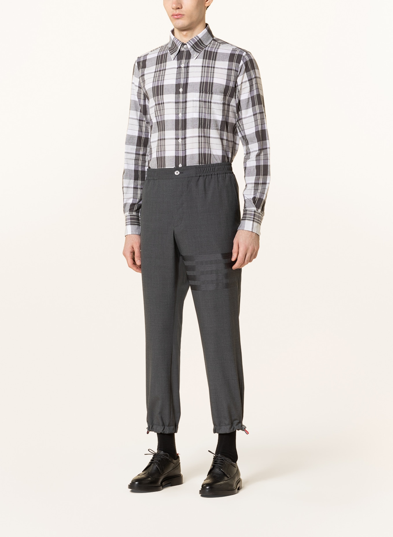 THOM BROWNE. Shirt straight fit, Color: WHITE/ GRAY/ DARK GRAY (Image 2)