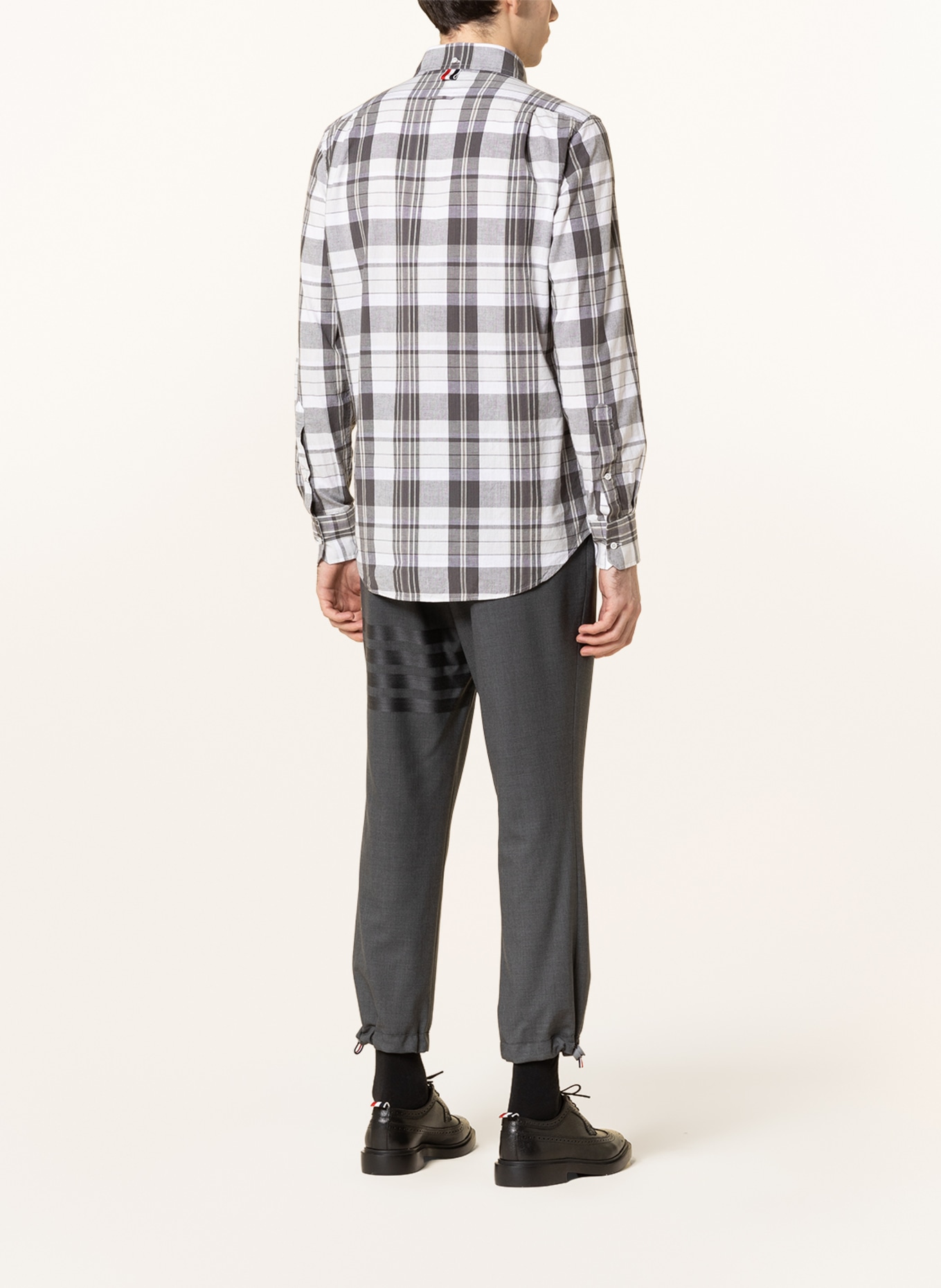 THOM BROWNE. Shirt straight fit, Color: WHITE/ GRAY/ DARK GRAY (Image 3)