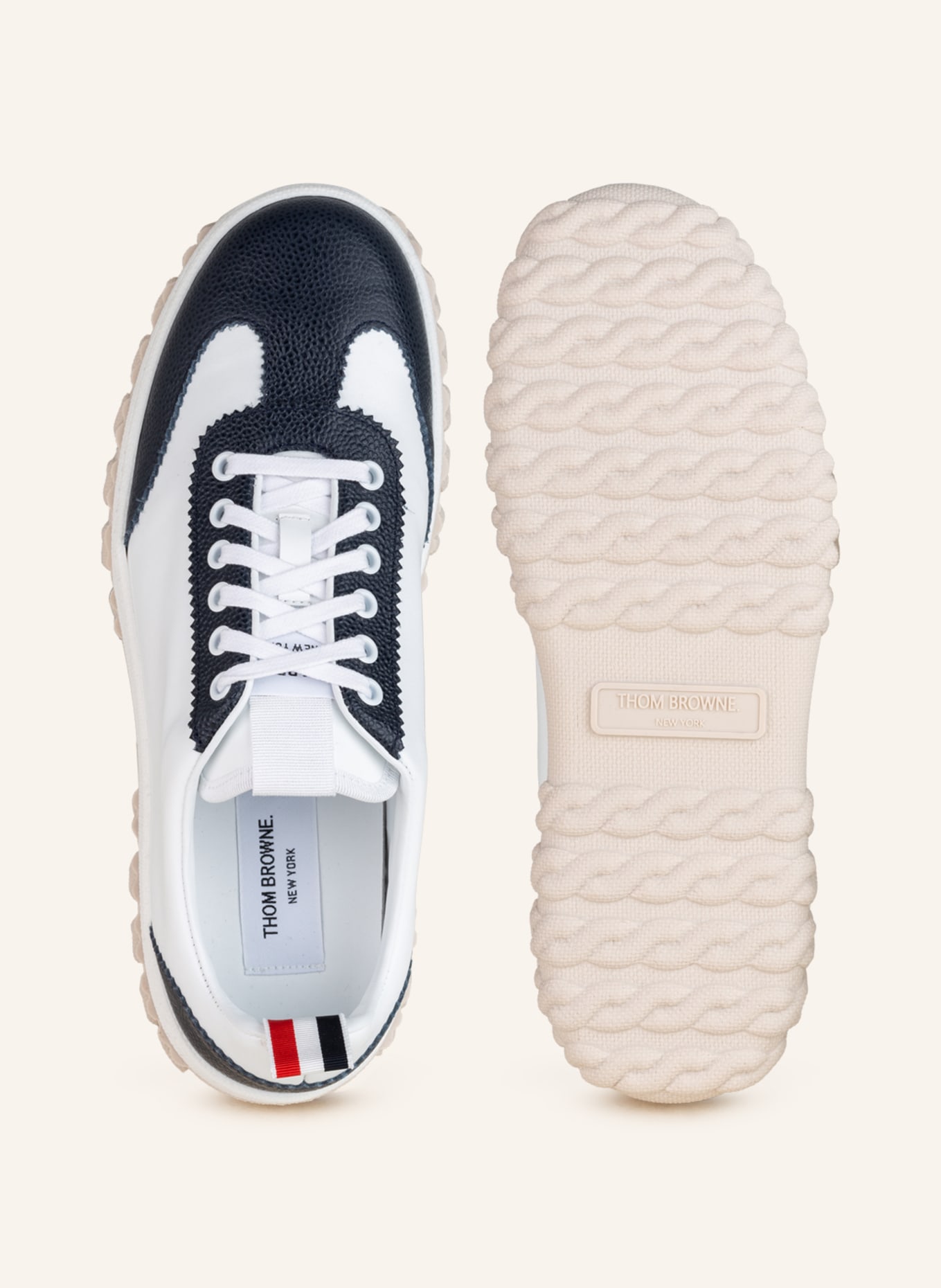 THOM BROWNE. Sneakers, Color: WHITE/ DARK BLUE (Image 5)