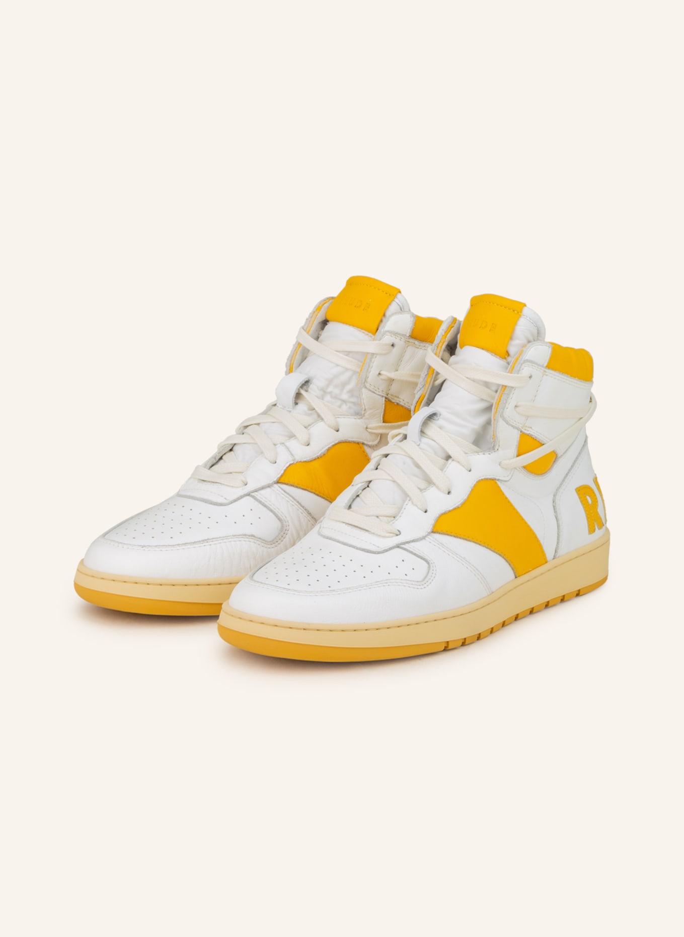 RHUDE High-top sneakers RHECESS, Color: WHITE/ DARK YELLOW (Image 1)