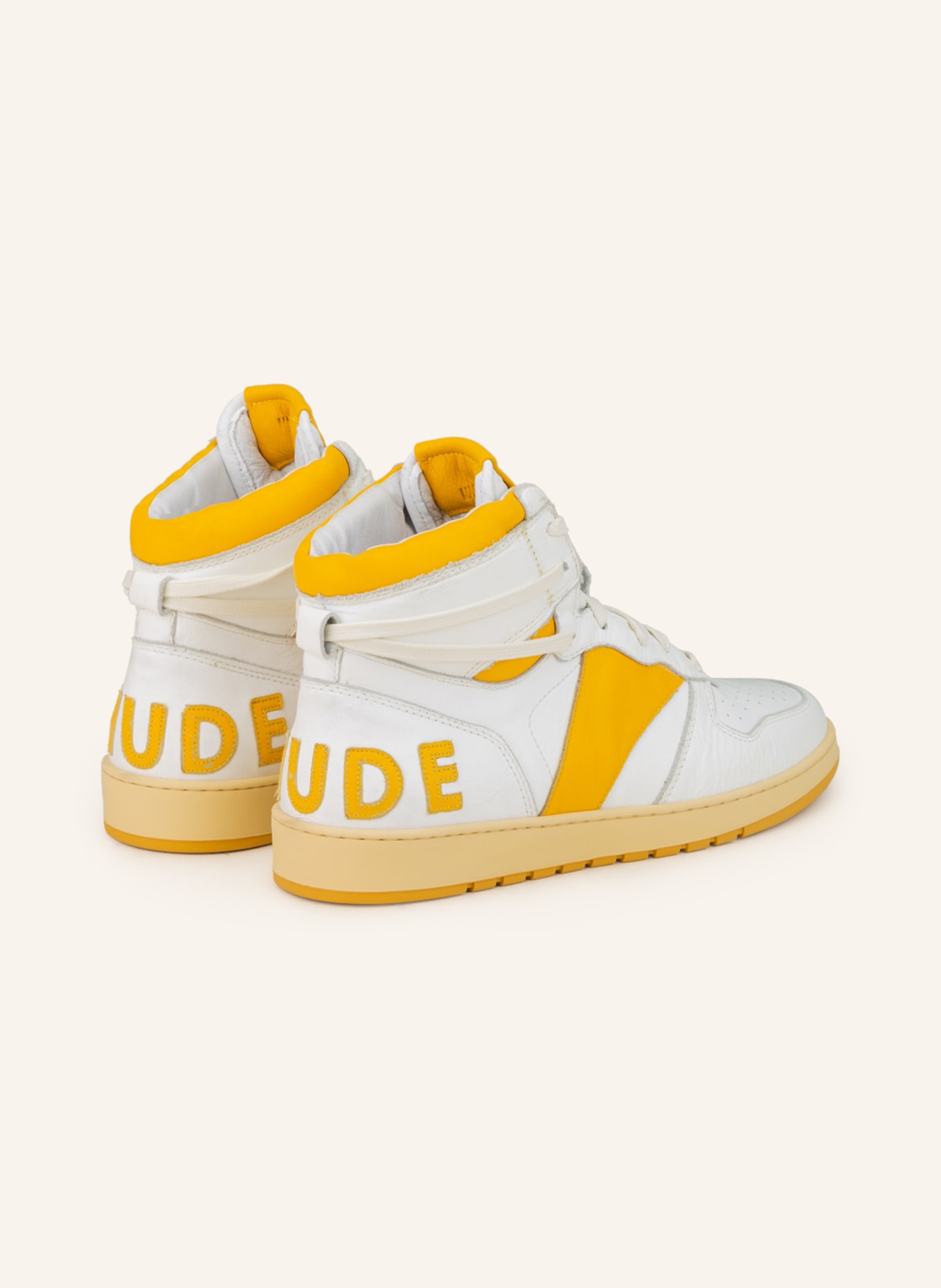 RHUDE Hightop-Sneaker RHECESS, Farbe: WEISS/ DUNKELGELB (Bild 2)
