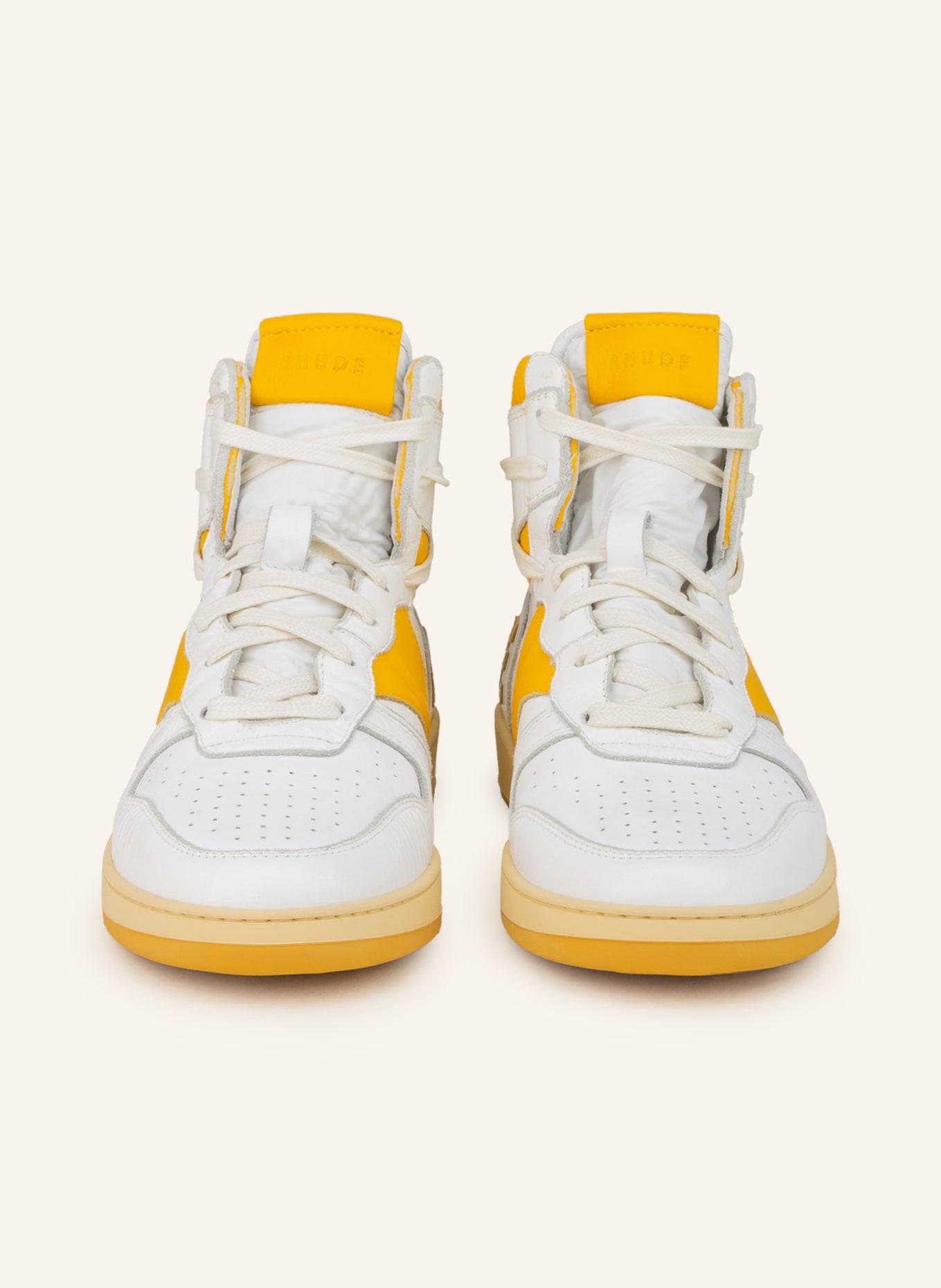 RHUDE Hightop-Sneaker RHECESS, Farbe: WEISS/ DUNKELGELB (Bild 3)