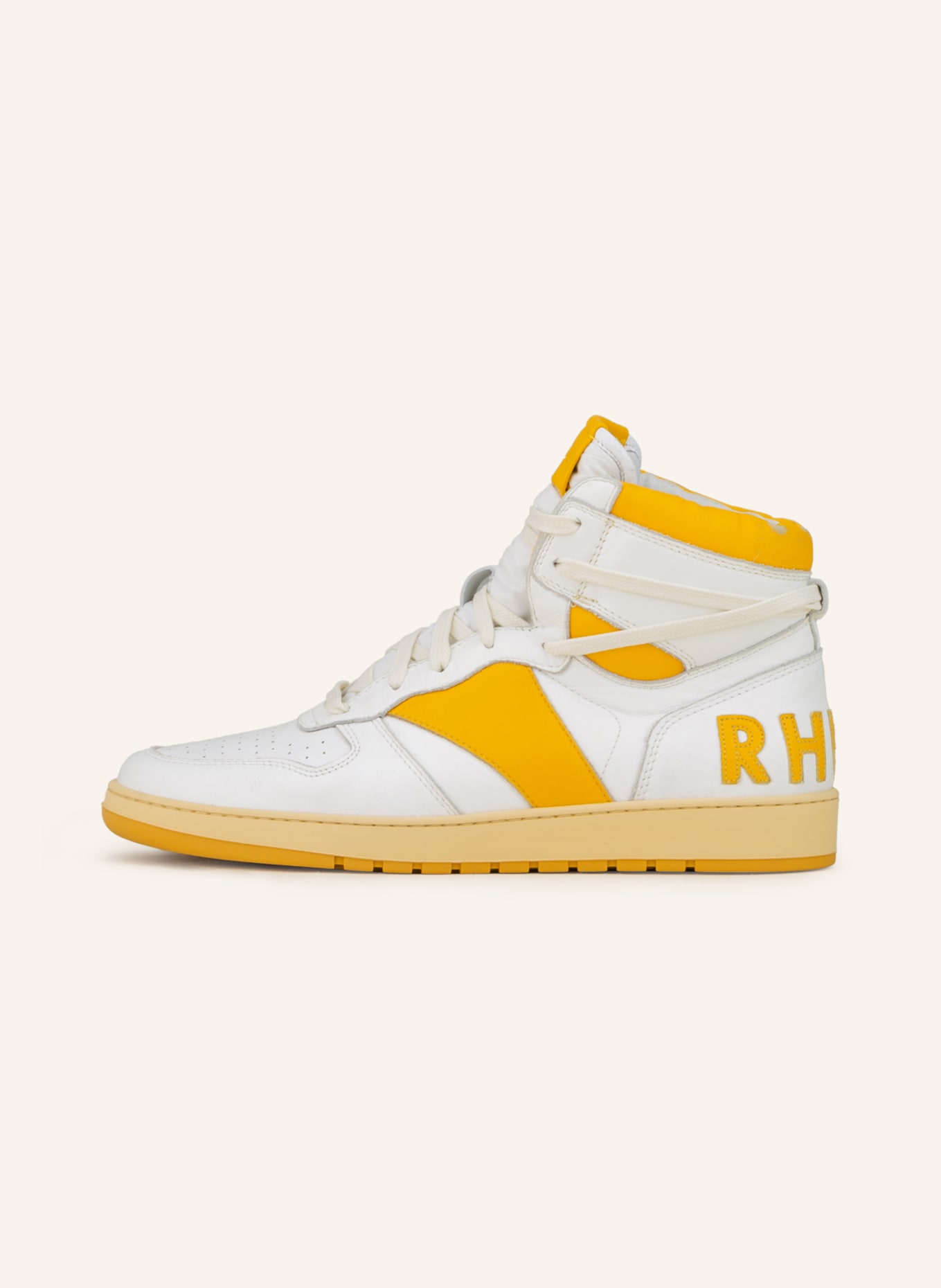 RHUDE Hightop-Sneaker RHECESS, Farbe: WEISS/ DUNKELGELB (Bild 4)