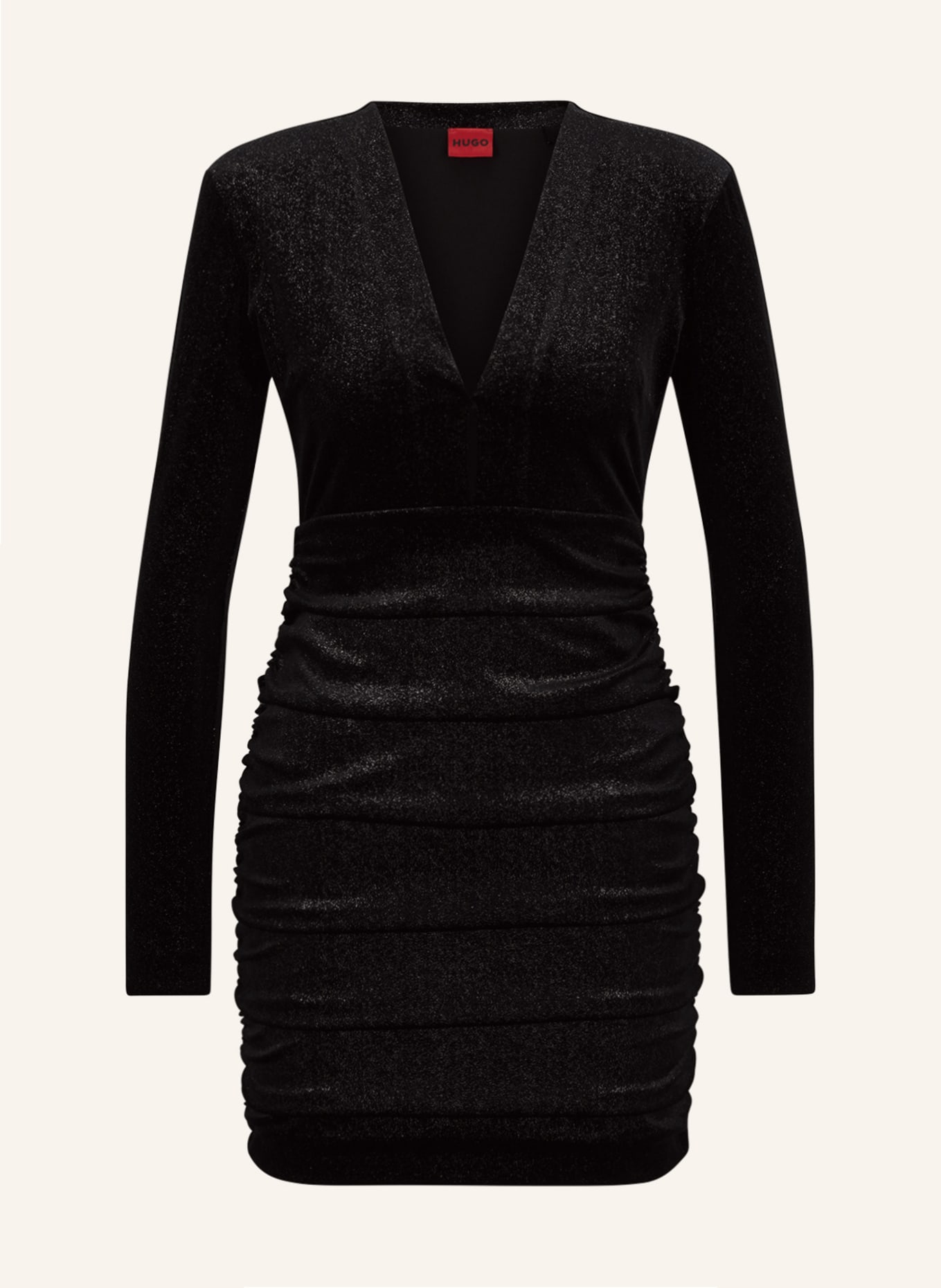 HUGO Velvet dress NIBYLL with glitter thread, Color: BLACK (Image 1)