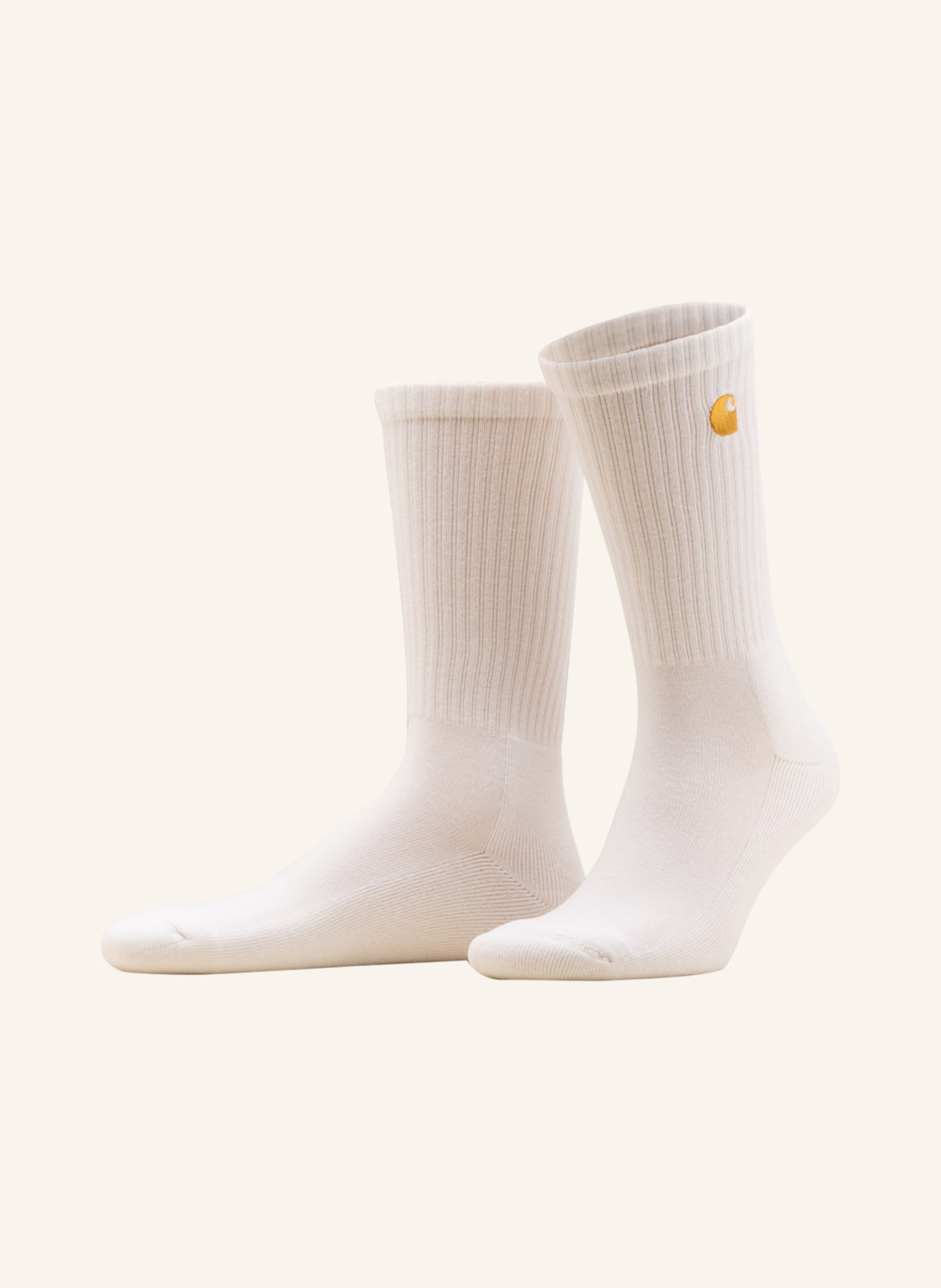 carhartt WIP Socks CHASE, Color: WHITE/ DARK YELLOW (Image 1)