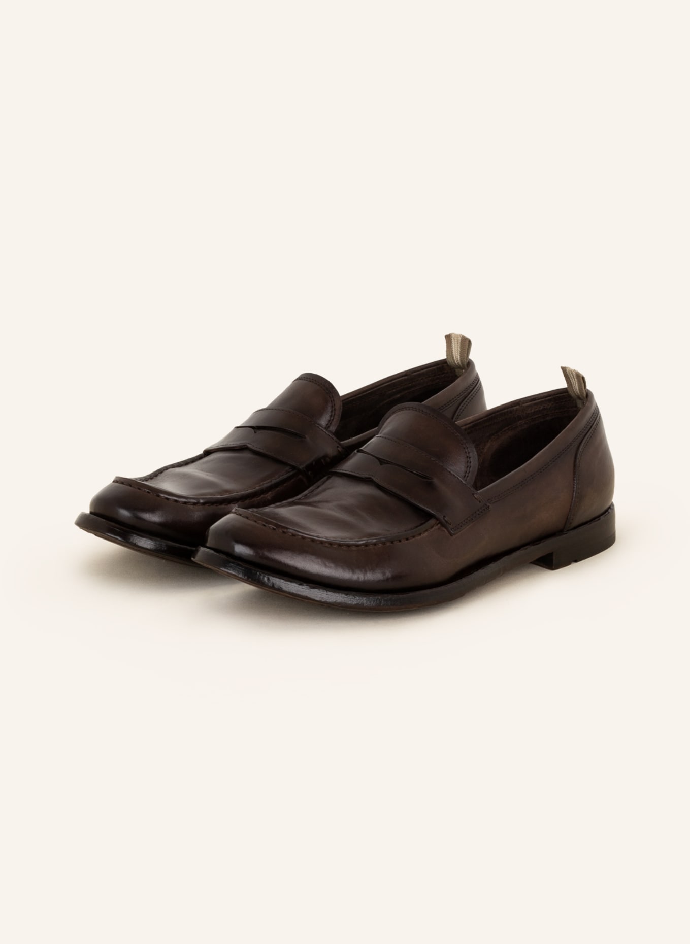 OFFICINE CREATIVE Penny loafers ANATOMIA, Color: DARK BROWN (Image 1)