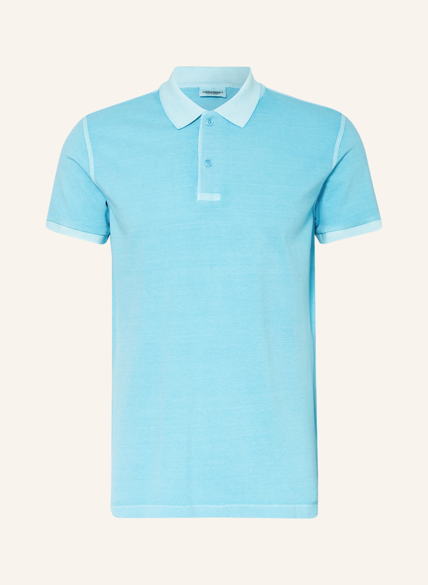 STROKESMAN'S Piqué polo shirt, Color: LIGHT BLUE (Image 1)
