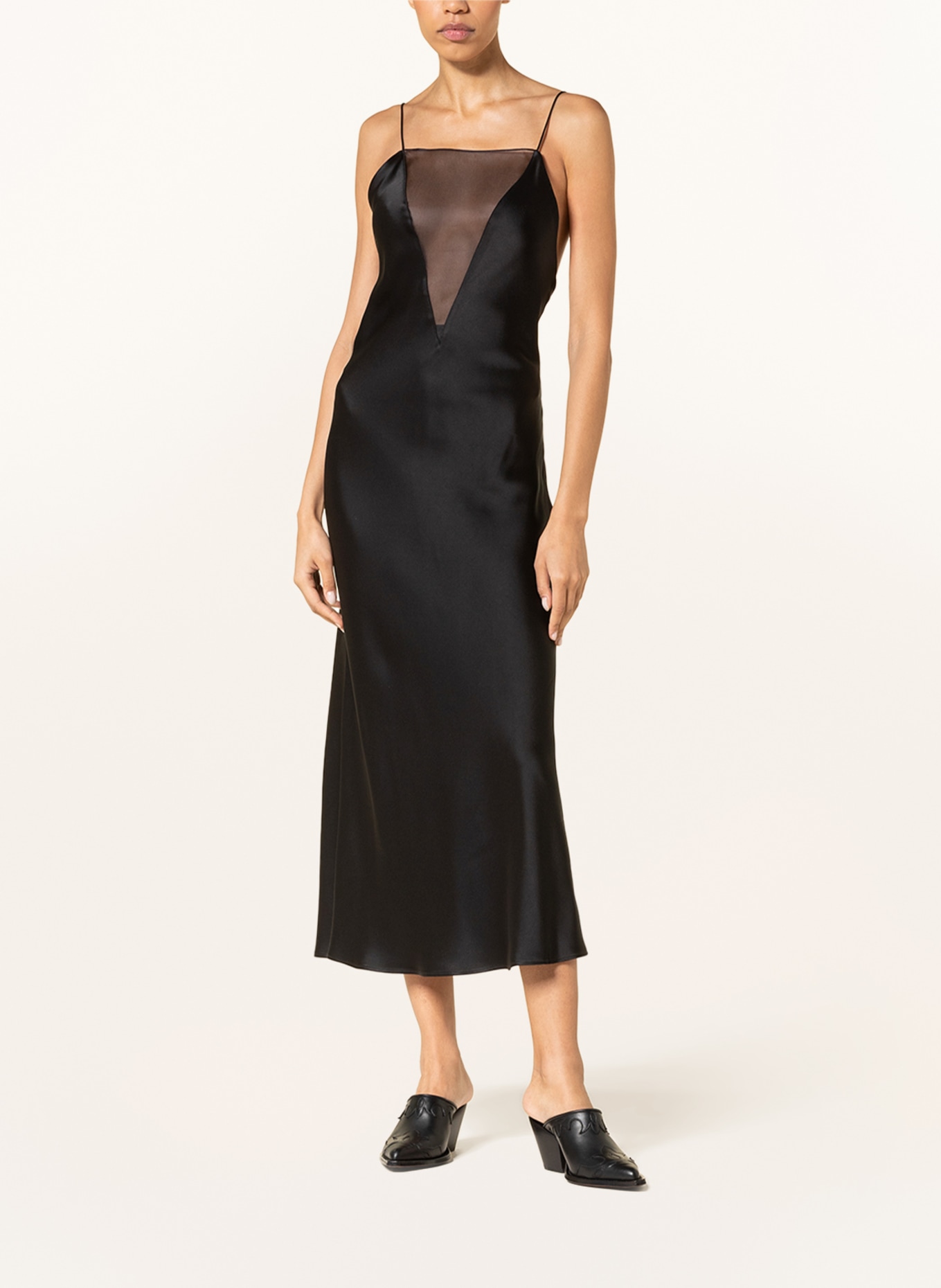 STELLA McCARTNEY Saténové šaty, Barva: 1000 BLACK (Obrázek 2)