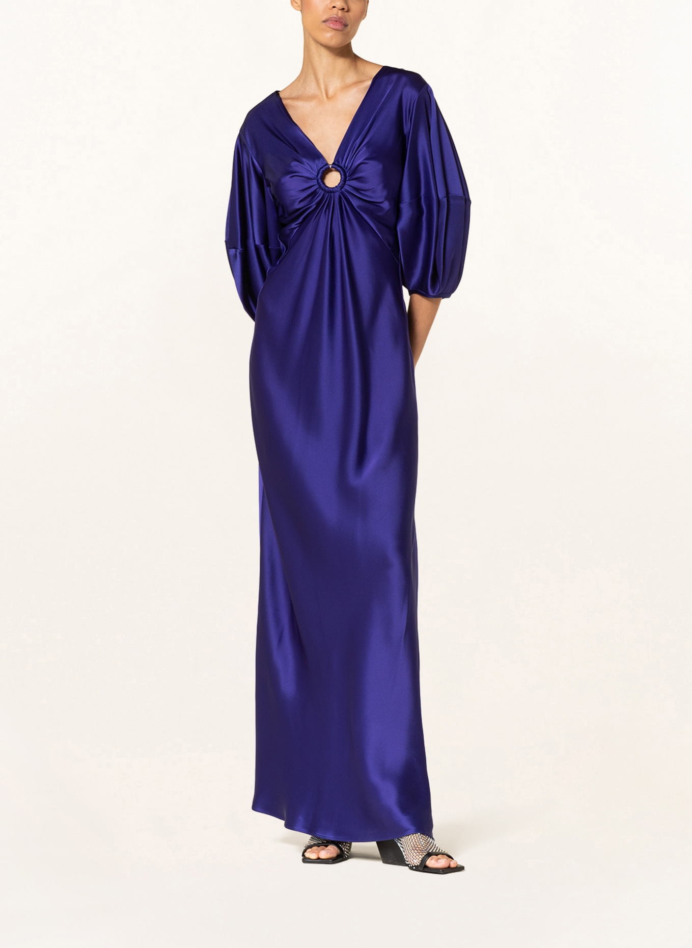 STELLA McCARTNEY Satin dress with 3/4 sleeves, Color: PURPLE (Image 2)