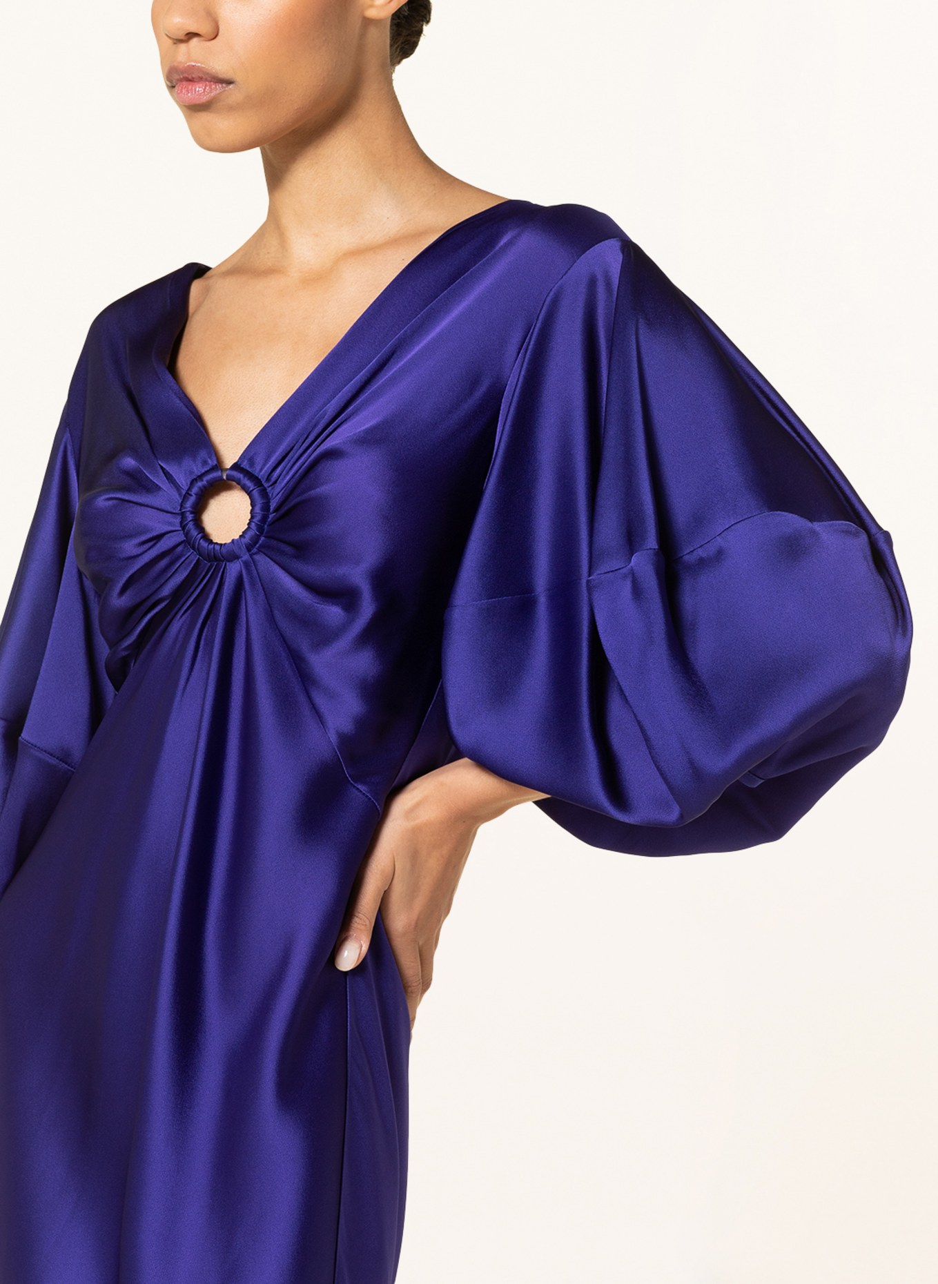 STELLA McCARTNEY Satin dress with 3/4 sleeves, Color: PURPLE (Image 4)