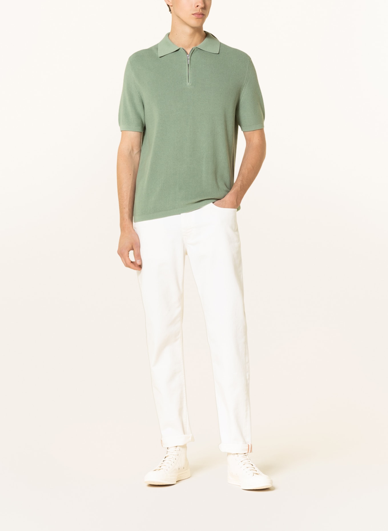PAUL Knitted polo shirt, Color: GREEN (Image 2)