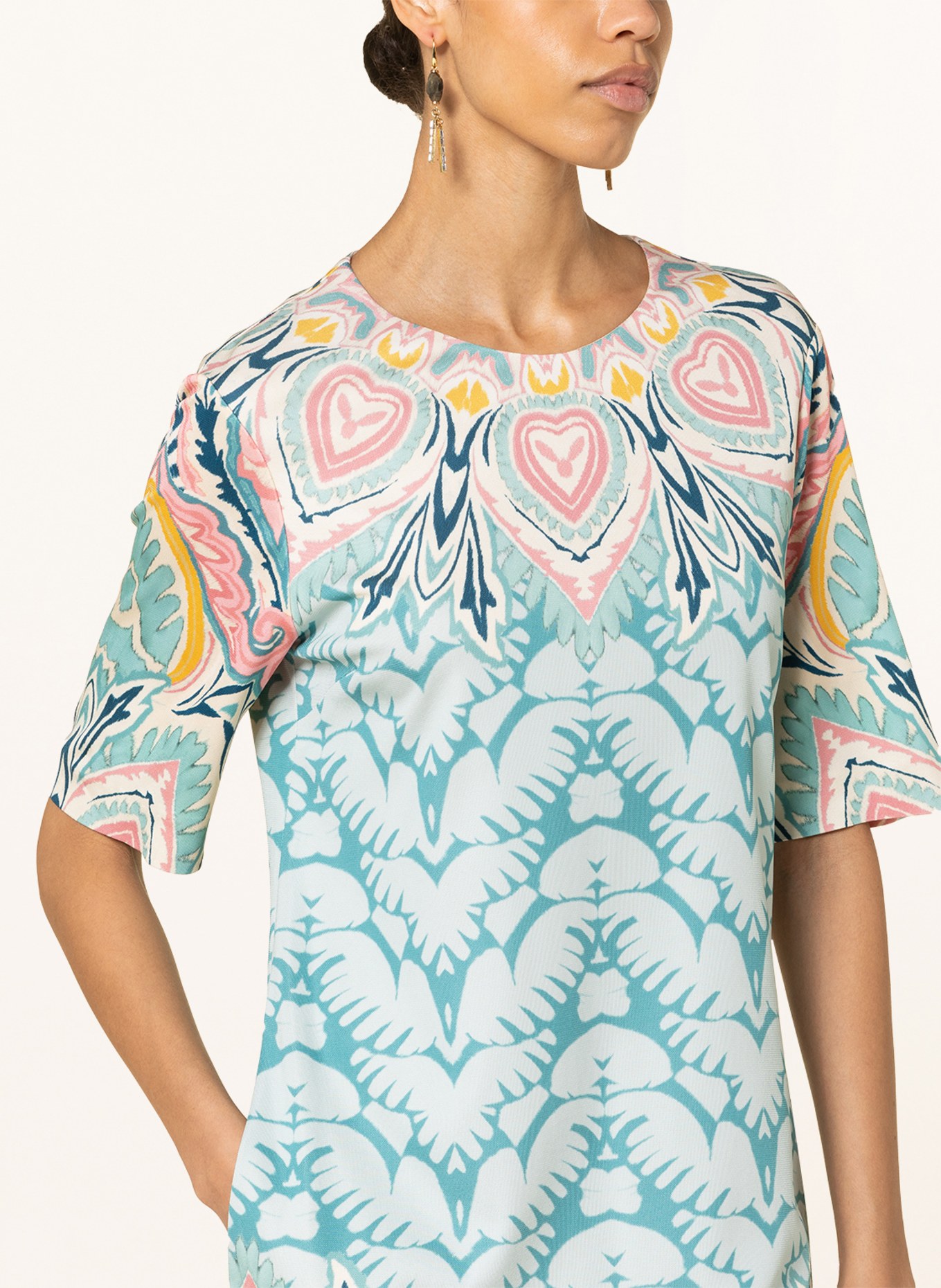 ETRO Jersey dress, Color: TURQUOISE/ PINK/ DARK YELLOW (Image 4)