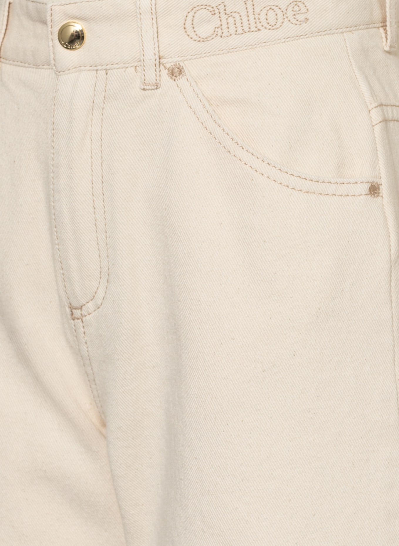 Chloé Jeans-Culotte, Farbe: CREME (Bild 3)