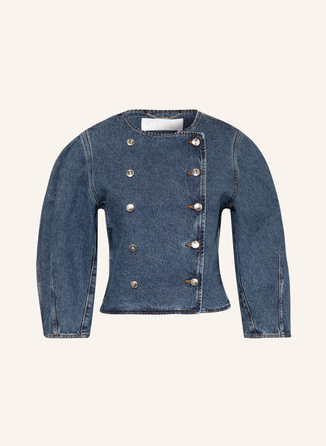 Chloé Denim blouse with 3/4 sleeves, Color: DARK BLUE (Image 1)