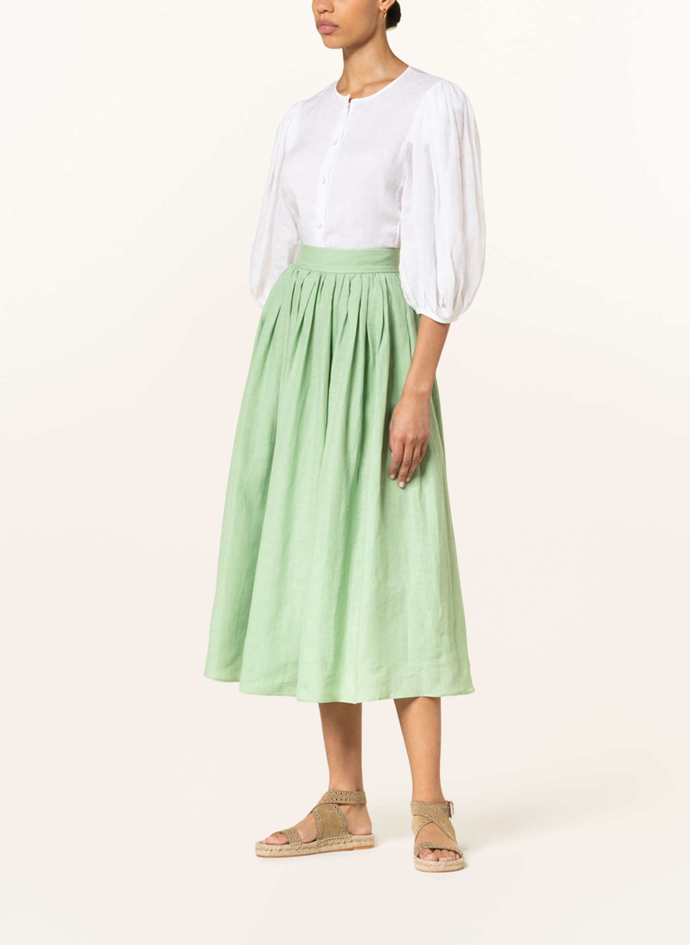 Chloé Linen skirt, Color: LIGHT GREEN (Image 2)