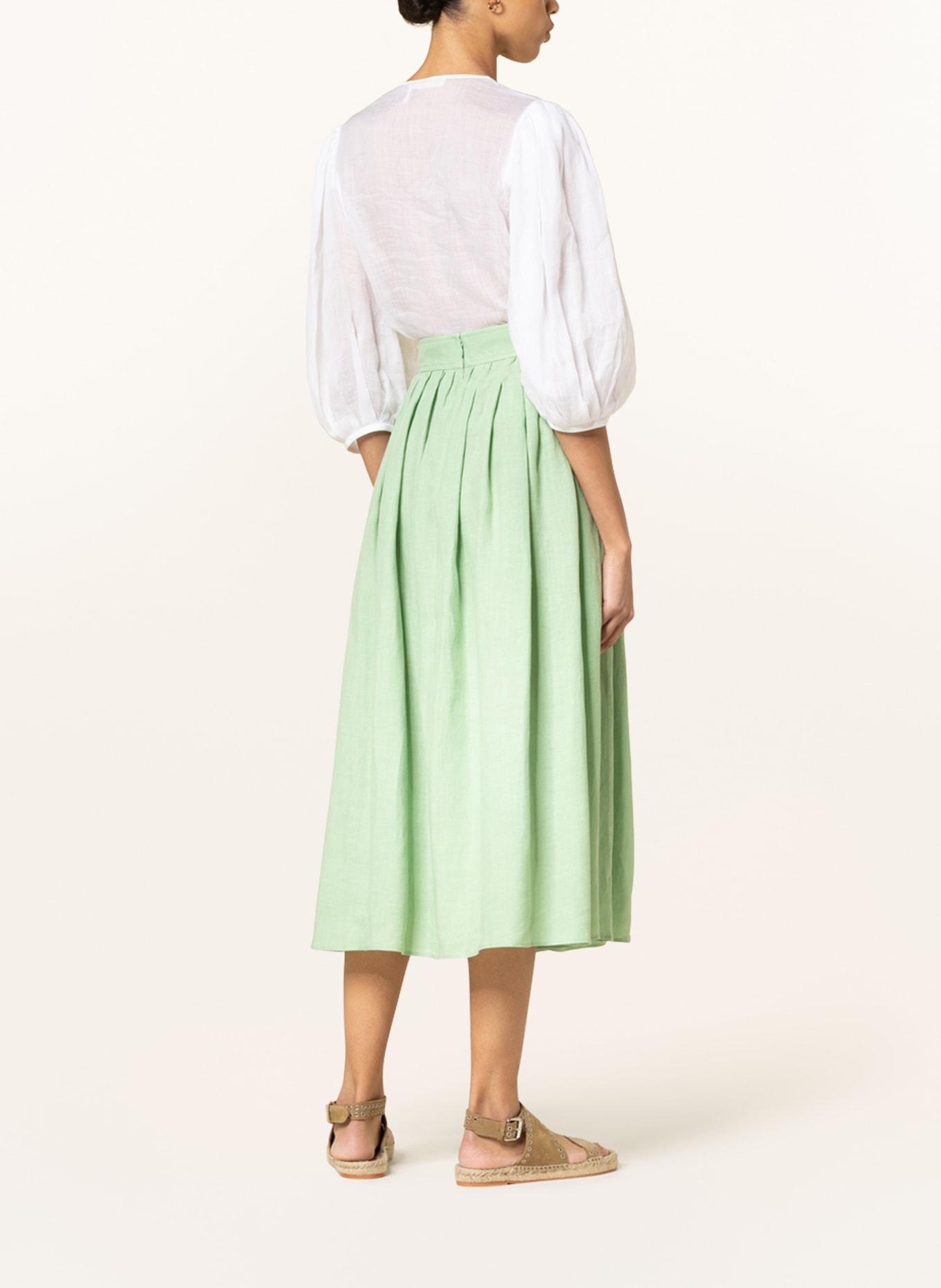 Chloé Linen skirt, Color: LIGHT GREEN (Image 3)