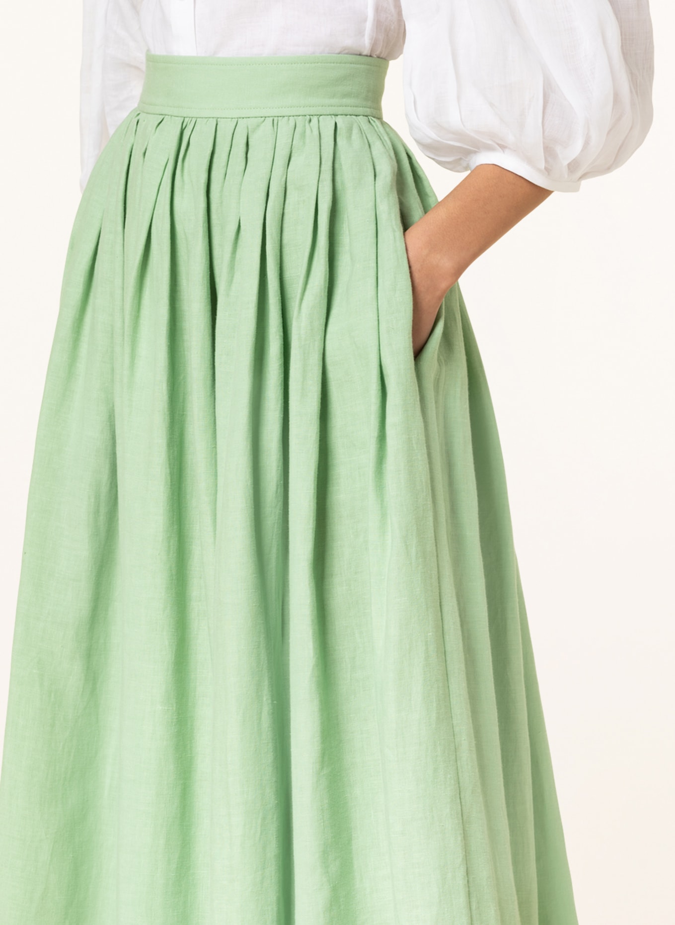 Chloé Linen skirt, Color: LIGHT GREEN (Image 4)