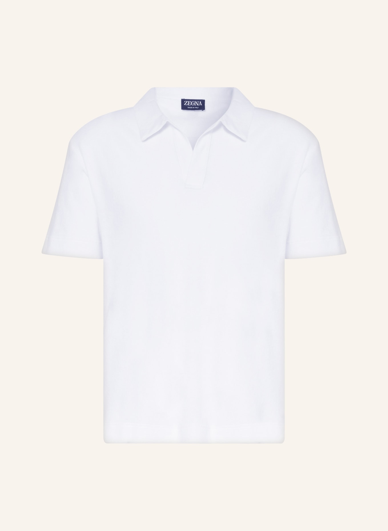 ZEGNA Frottee-Poloshirt, Farbe: WEISS (Bild 1)