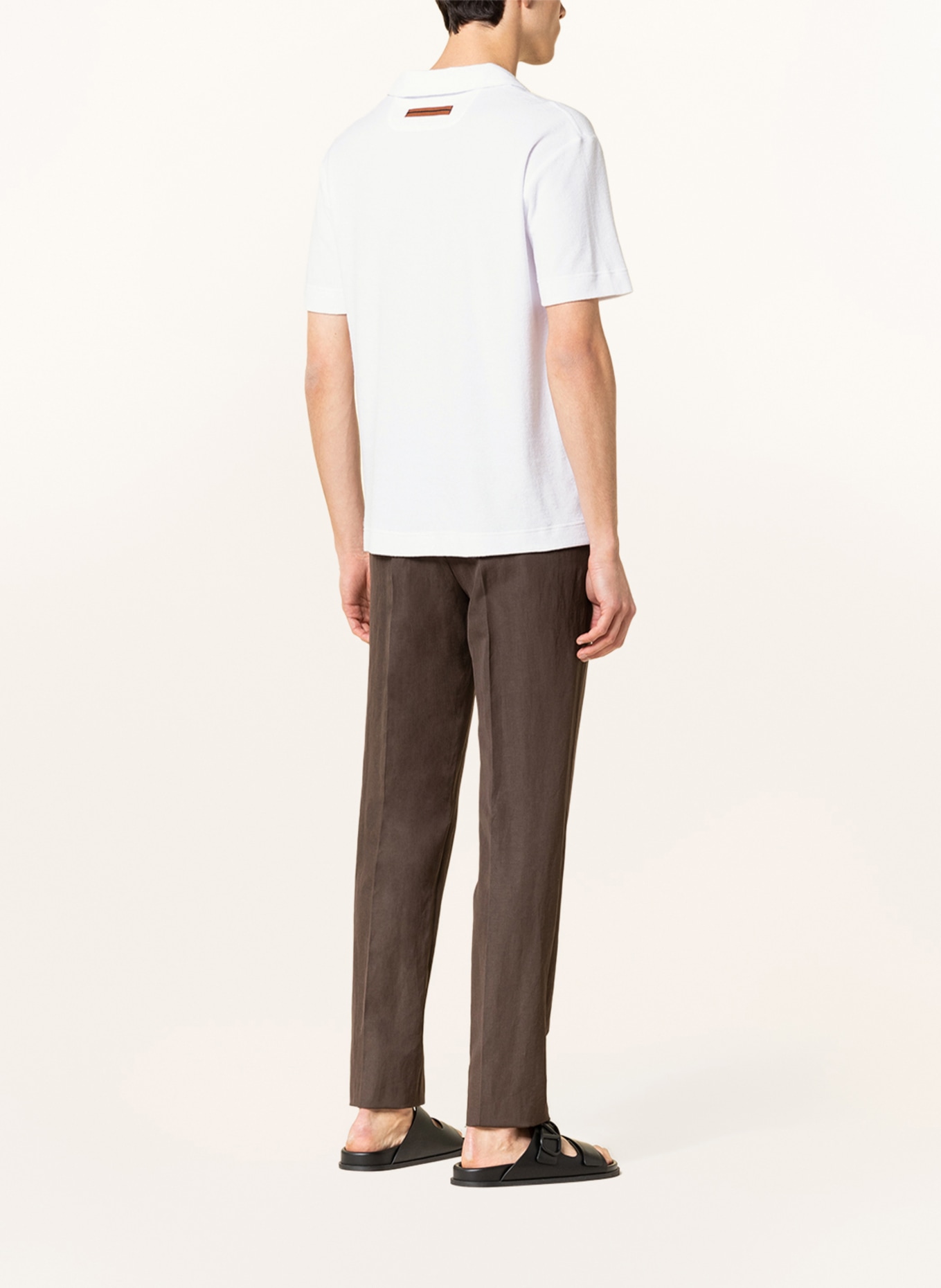 ZEGNA Terry cloth polo shirt, Color: WHITE (Image 3)