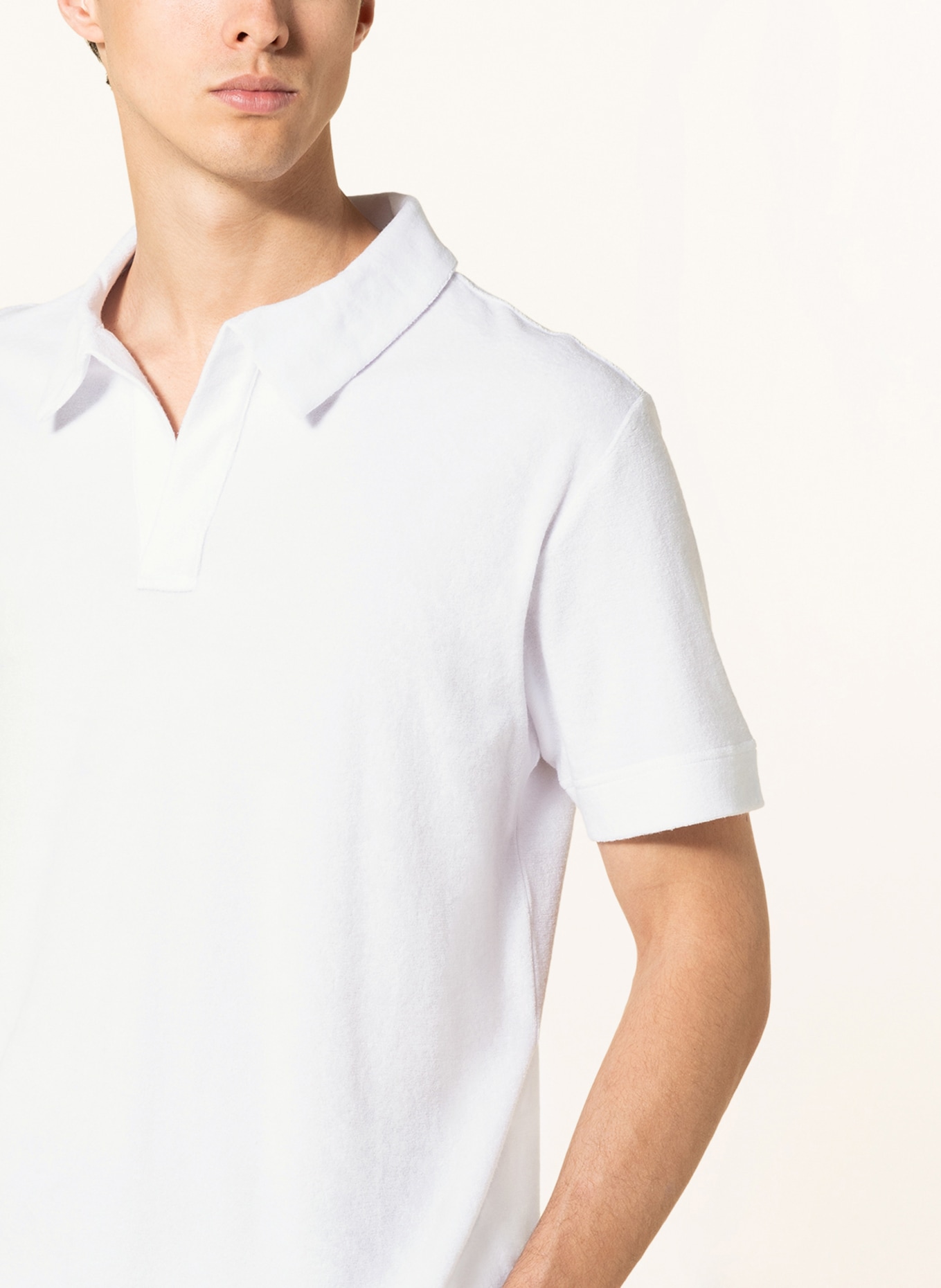 ZEGNA Frottee-Poloshirt, Farbe: WEISS (Bild 4)