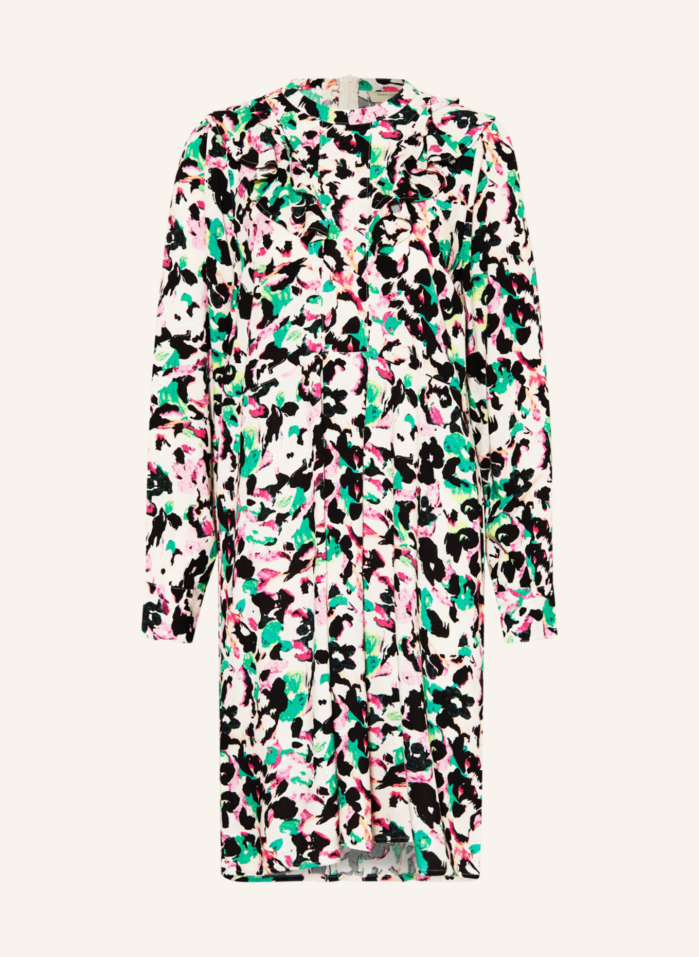 FREEQUENT Kleid FQTID, Farbe: CREME/ SCHWARZ/ GRÜN (Bild 1)