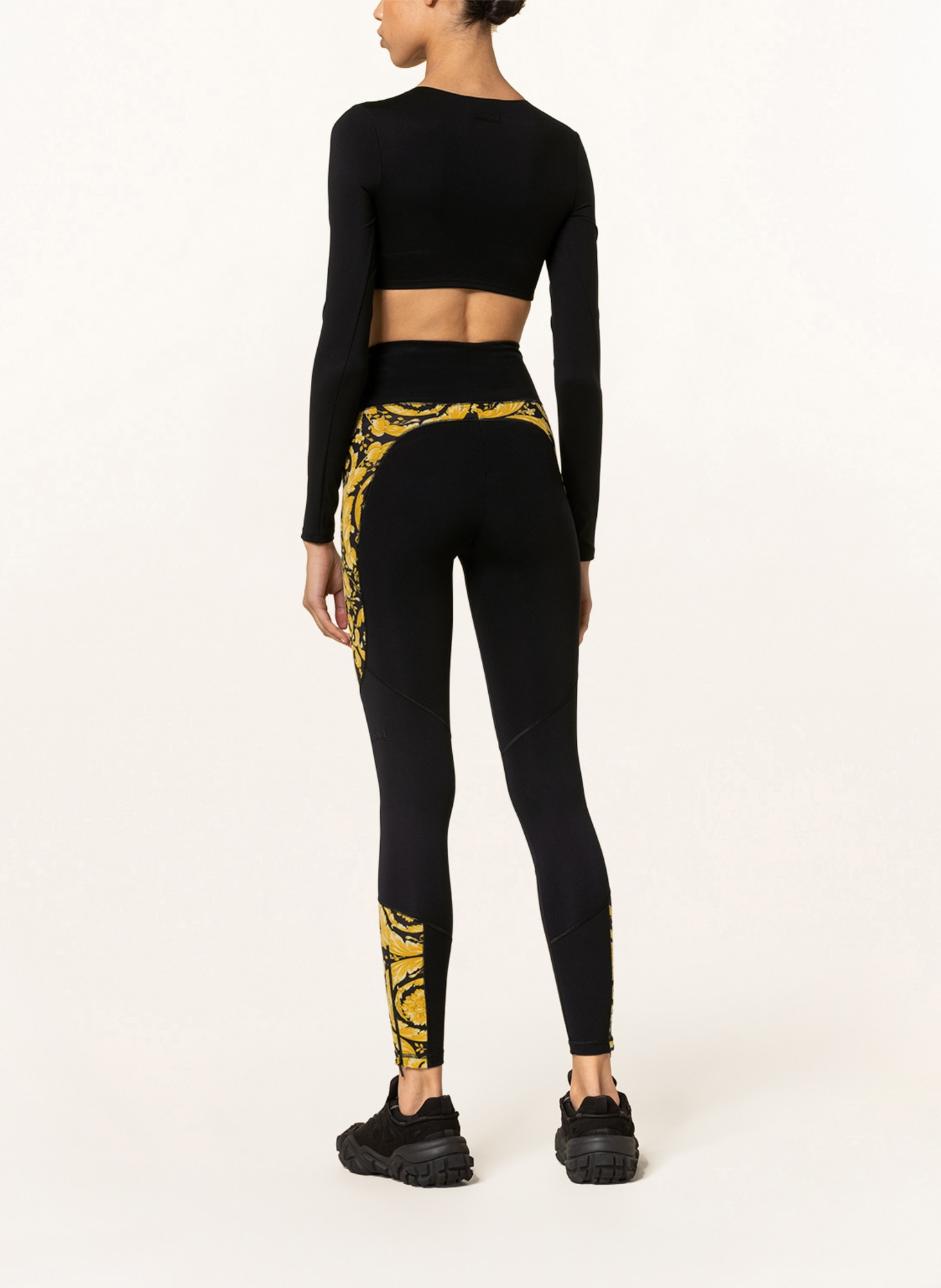 VERSACE Cropped long sleeve shirt SOLID, Color: BLACK (Image 3)
