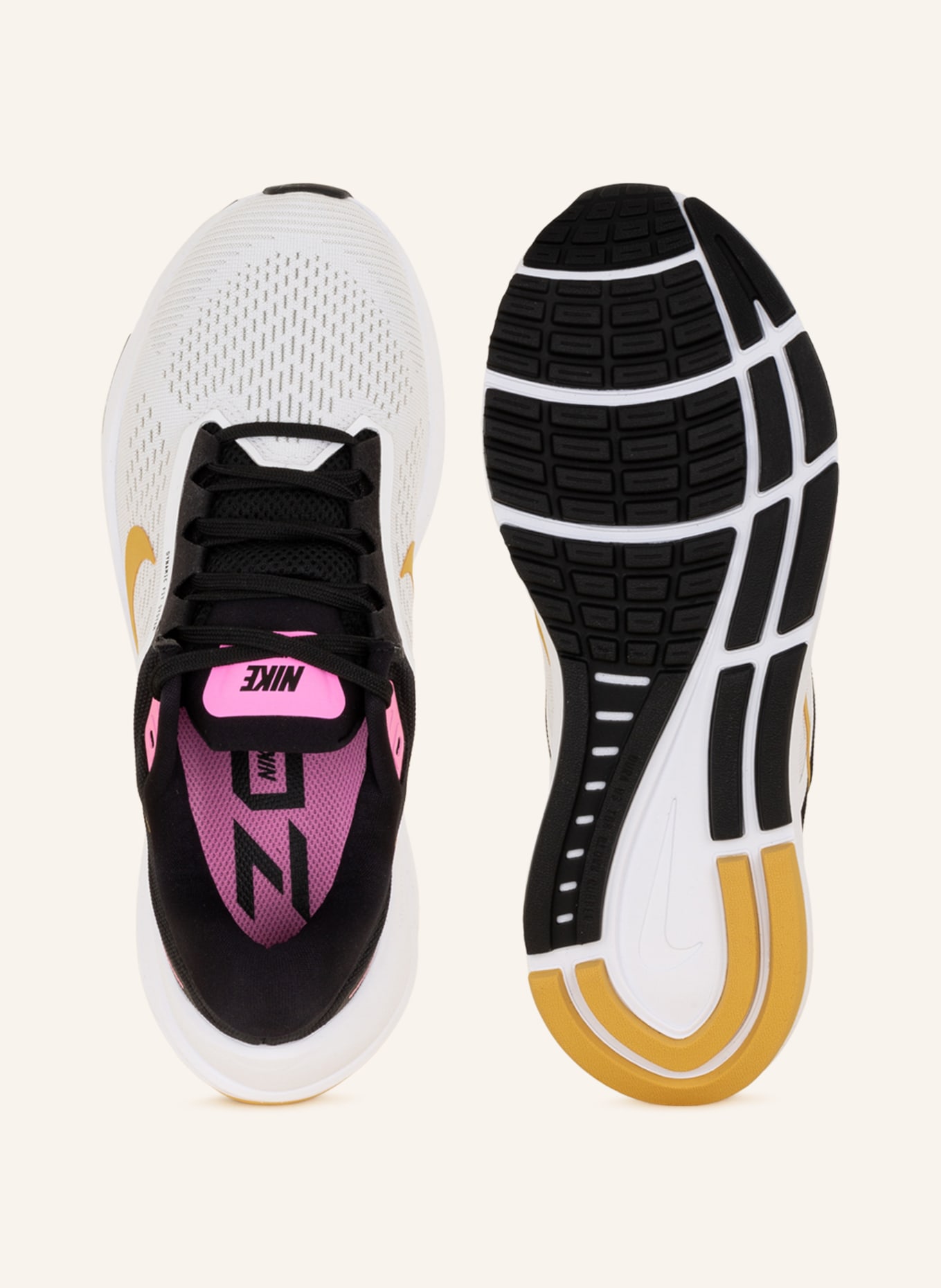 Nike Laufschuhe AIR ZOOM STRUCTURE 24, Farbe: WEISS/ SCHWARZ/ DUNKELGELB (Bild 5)