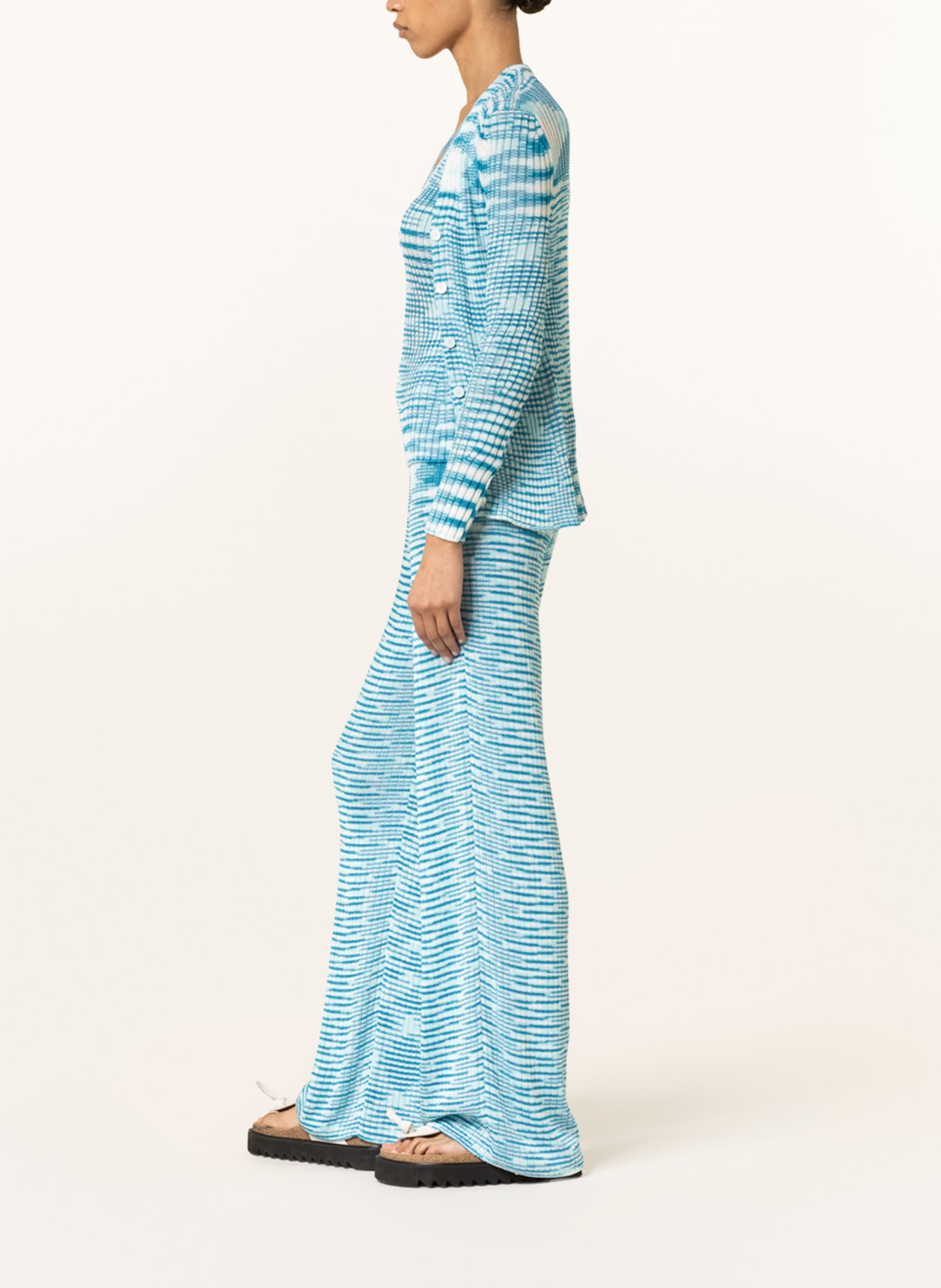 MISSONI Knit trousers, Color: WHITE/ BLUE/ TURQUOISE (Image 4)