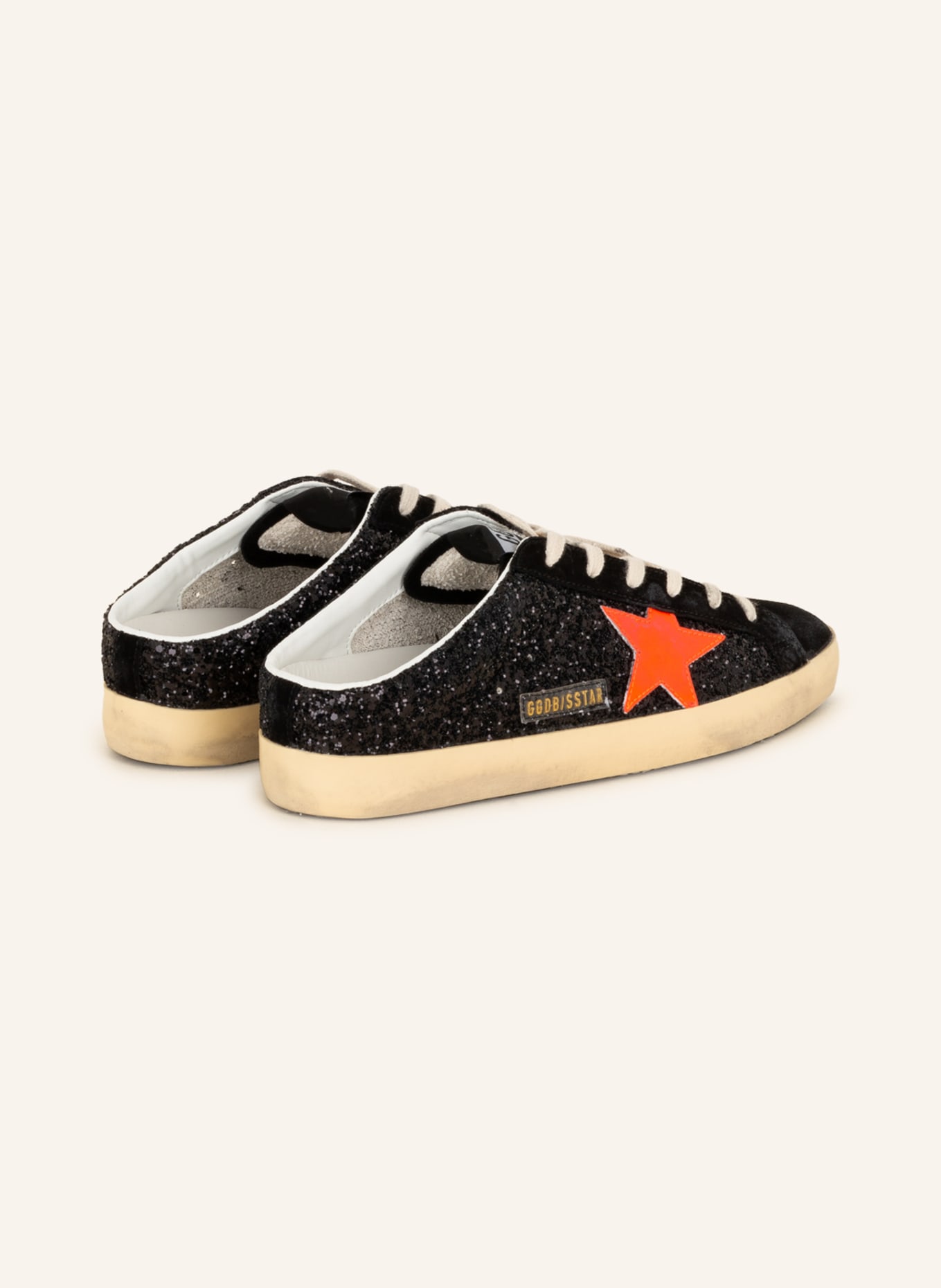 GOLDEN GOOSE Slip-on sneakers SUPER-STAR SABOT, Color: BLACK/ NEON RED (Image 2)