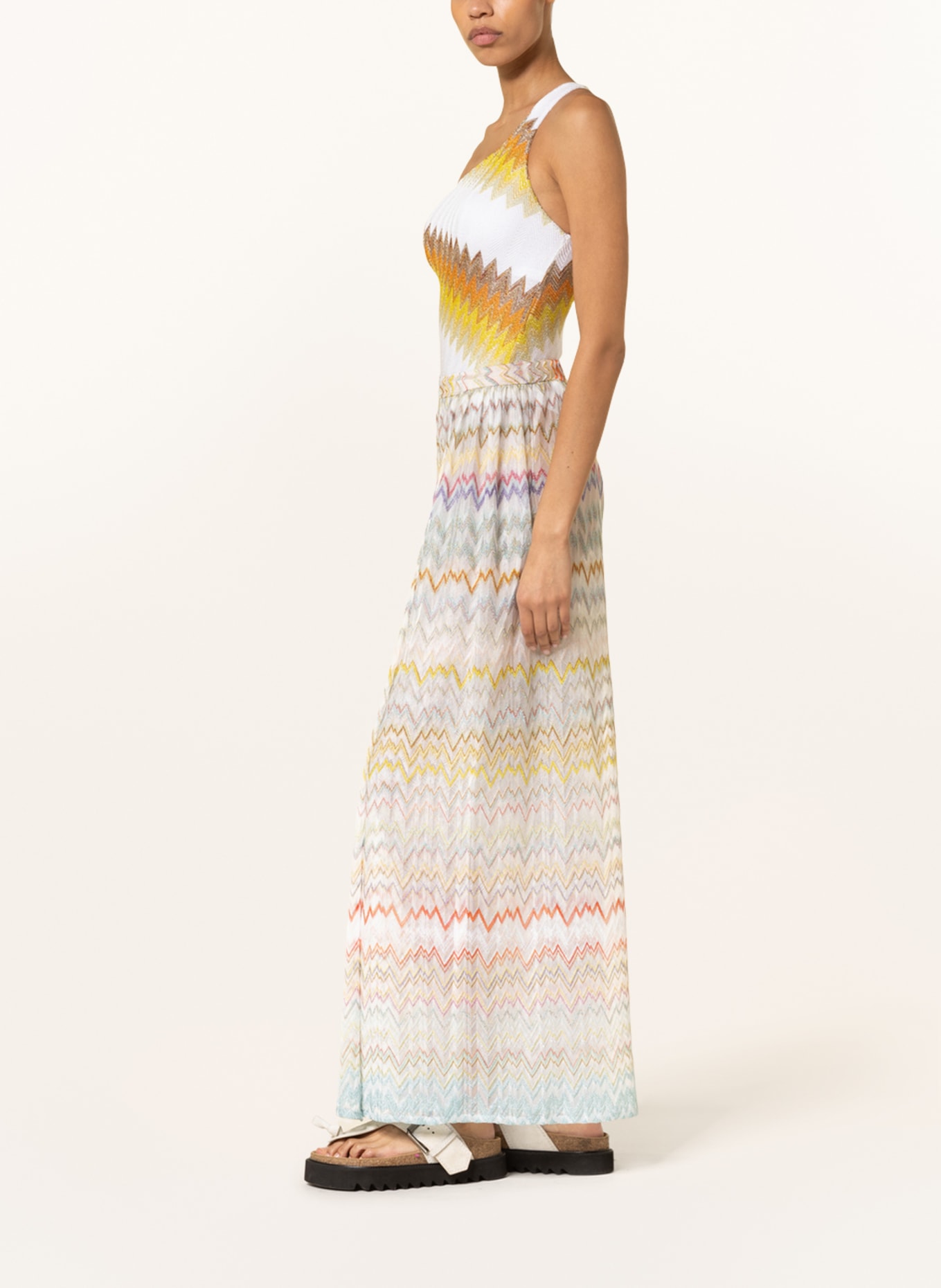 MISSONI Wide leg trousers with glitter thread, Color: WHITE/ PURPLE/ YELLOW (Image 4)