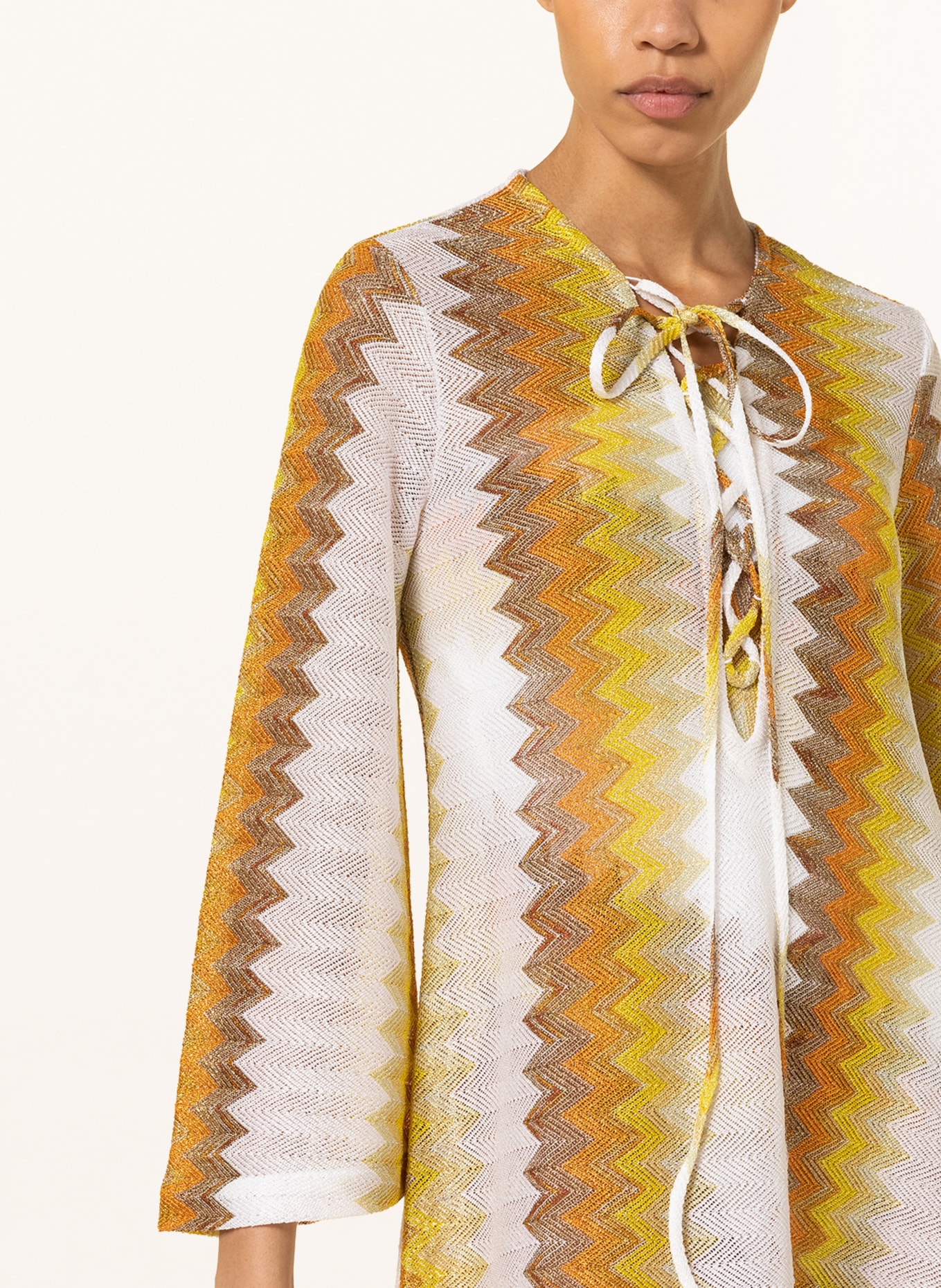 MISSONI Beach dress with glitter thread, Color: WHITE/ YELLOW/ ORANGE (Image 4)