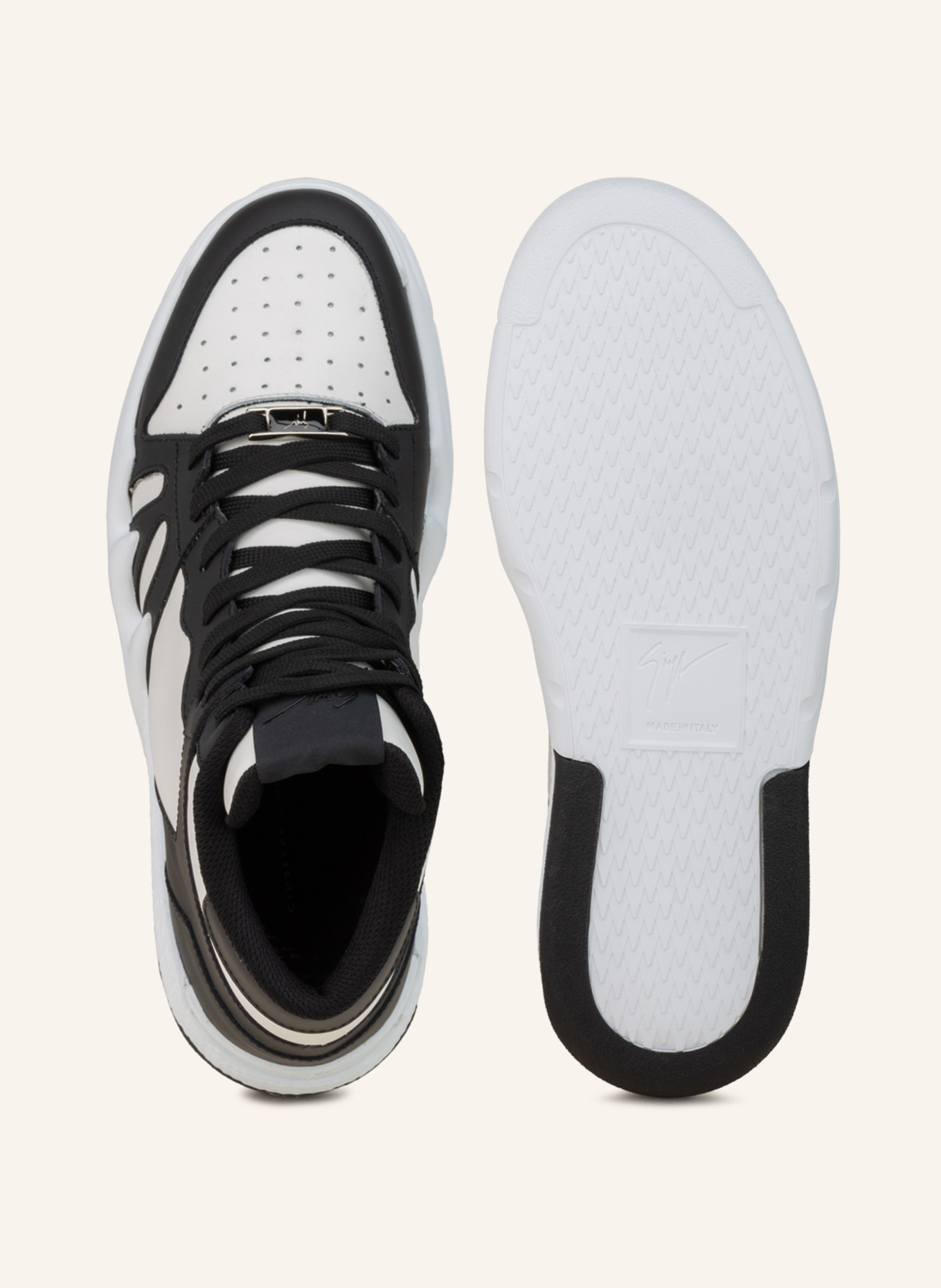 GIUSEPPE ZANOTTI DESIGN High-top sneakers, Color: BLACK/ WHITE (Image 5)