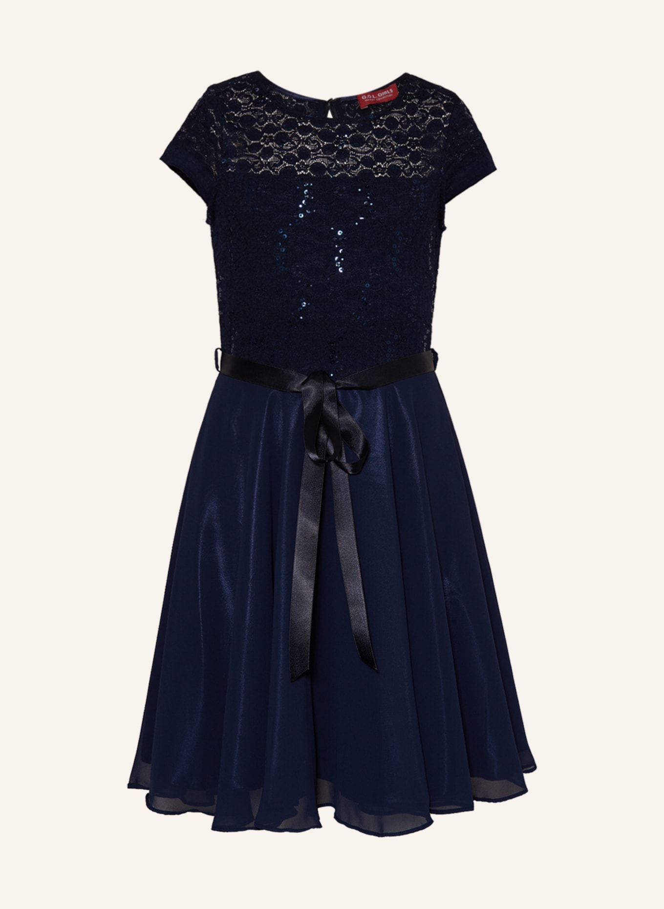 G.O.L. FINEST COLLECTION Koktejlové šaty s flitry a výšivkou, Barva: TMAVĚ MODRÁ (Obrázek 1)